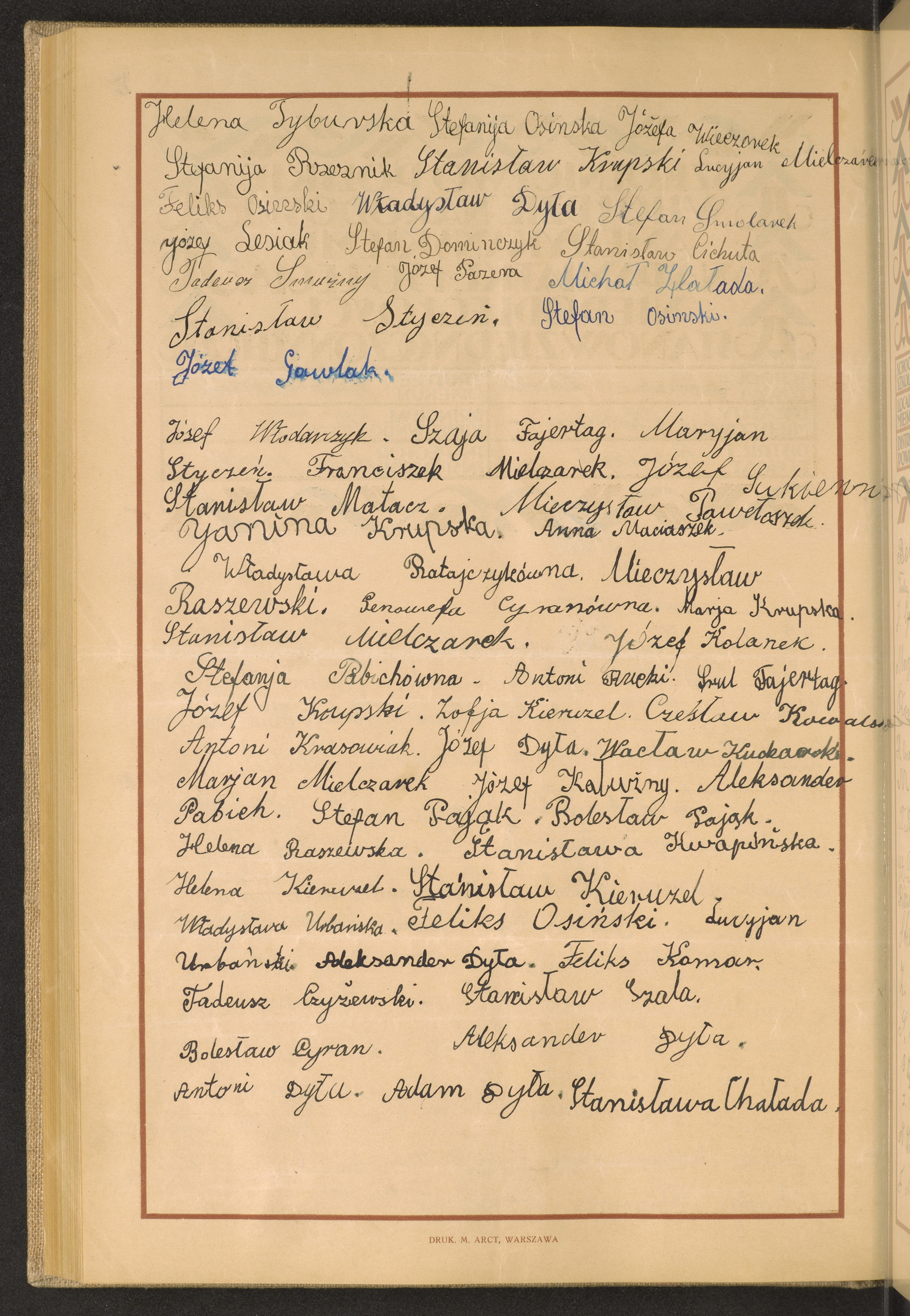 Podpis Adam Dyła na stronie nr 246 w tomie nr 62