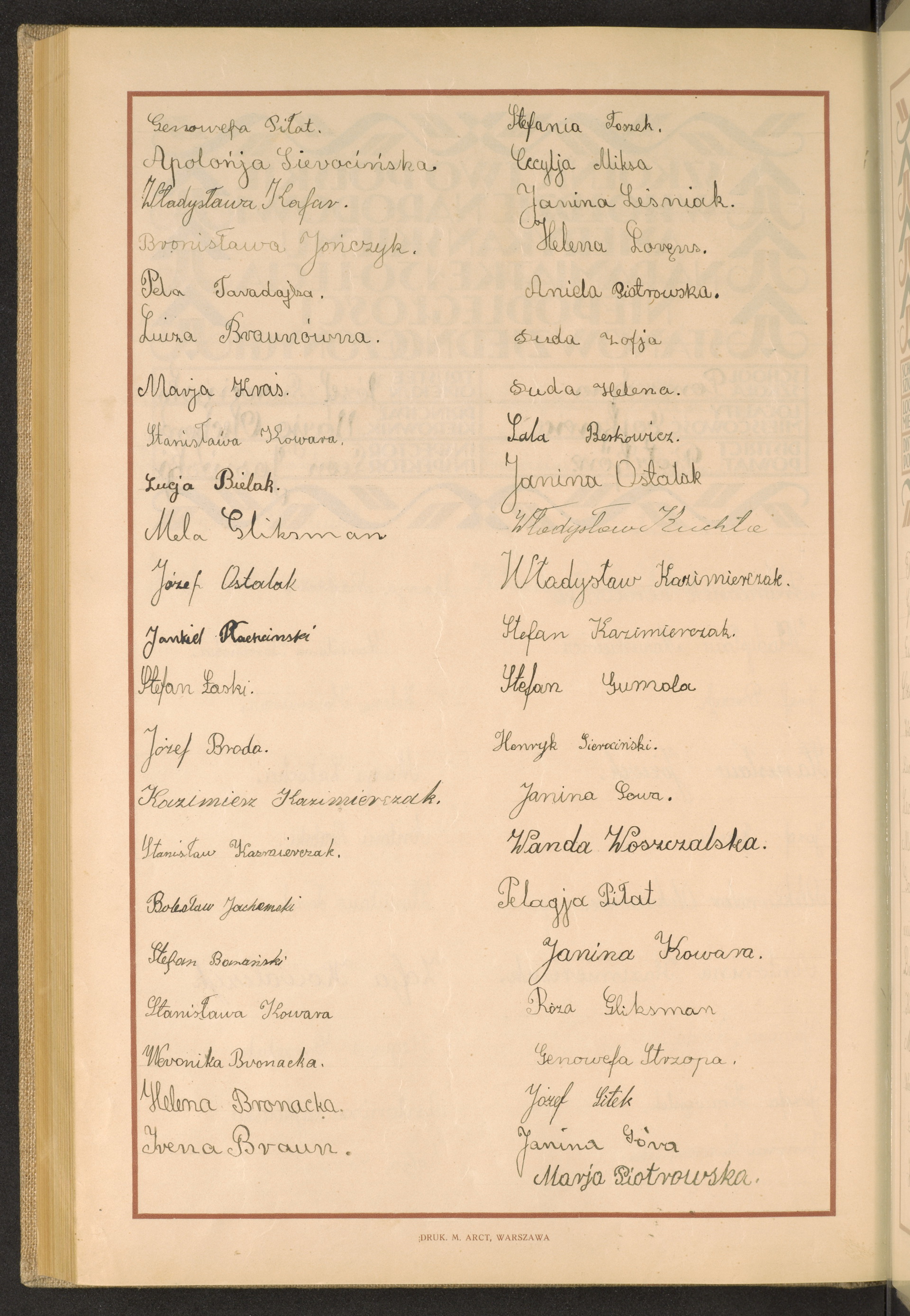 Podpis Maria Piotrowska na stronie nr 278 w tomie nr 62