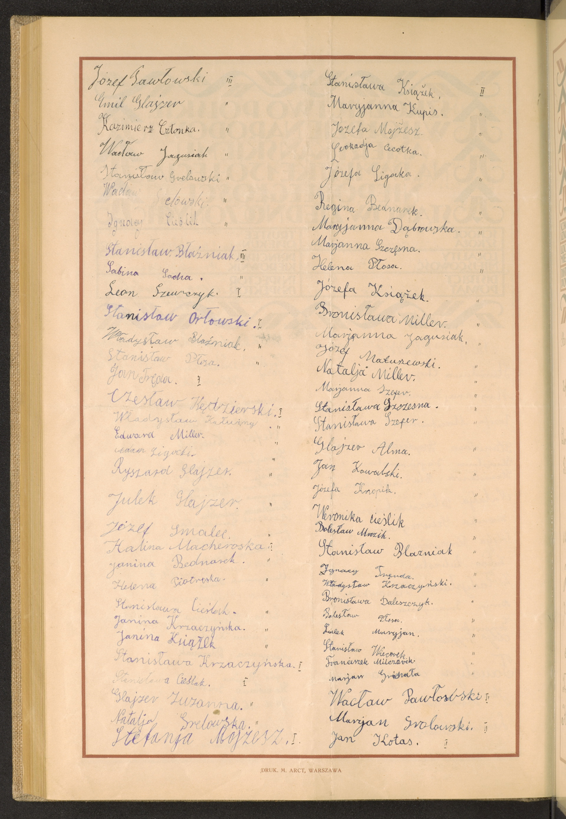 Podpis Jan Kotas na stronie nr 282 w tomie nr 62