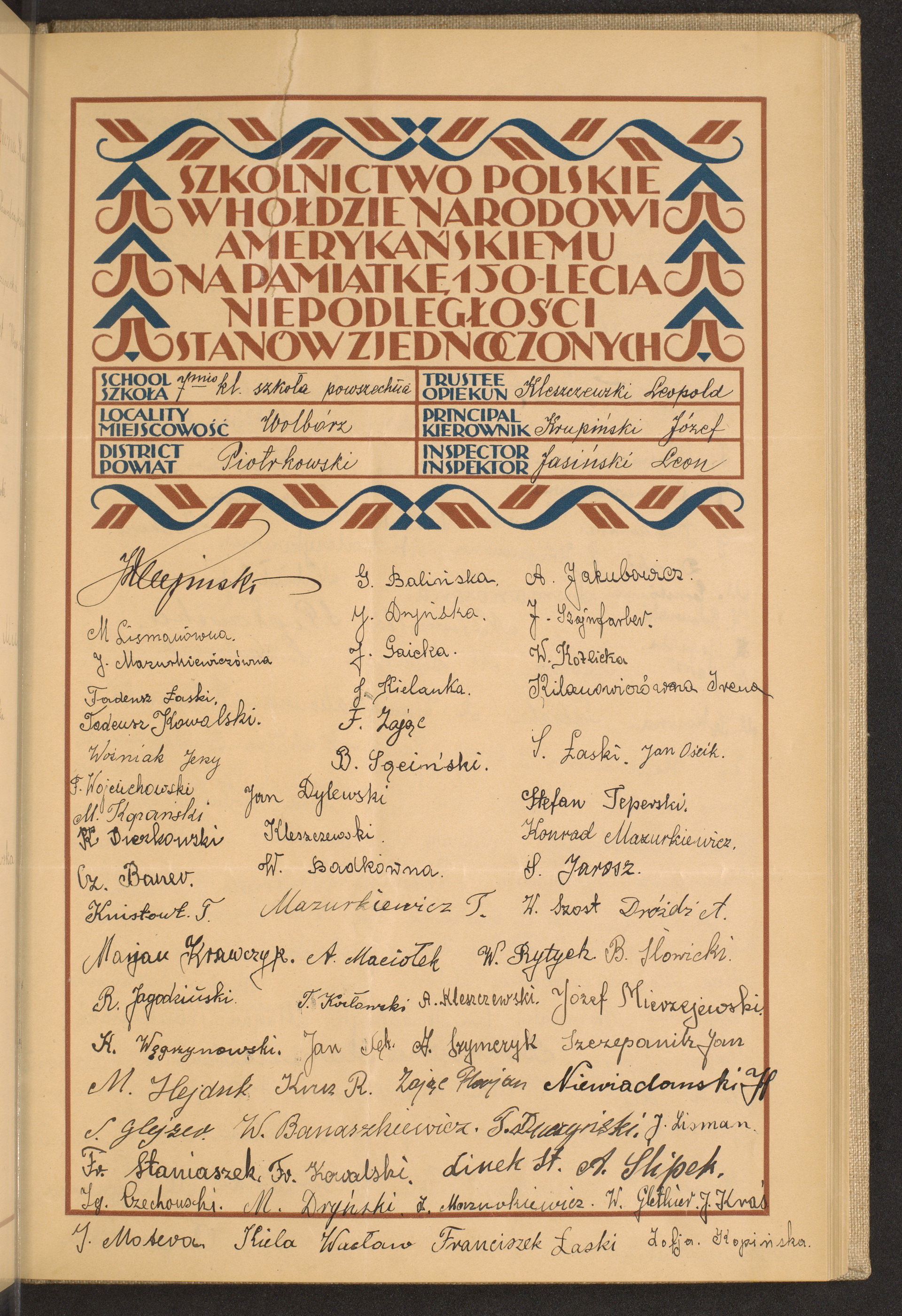 Podpis Leopold Kleszczewski na stronie nr 91 w tomie nr 63