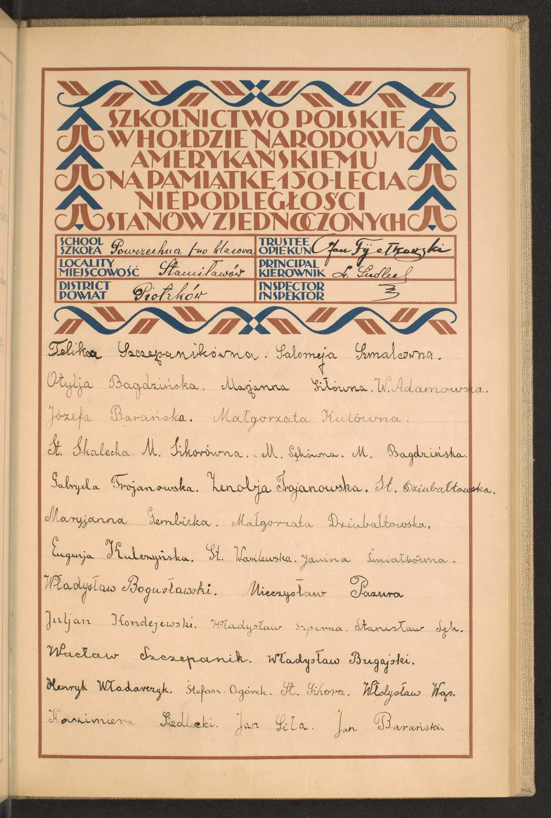 Podpis Jan Fijałkowski na stronie nr 119 w tomie nr 63