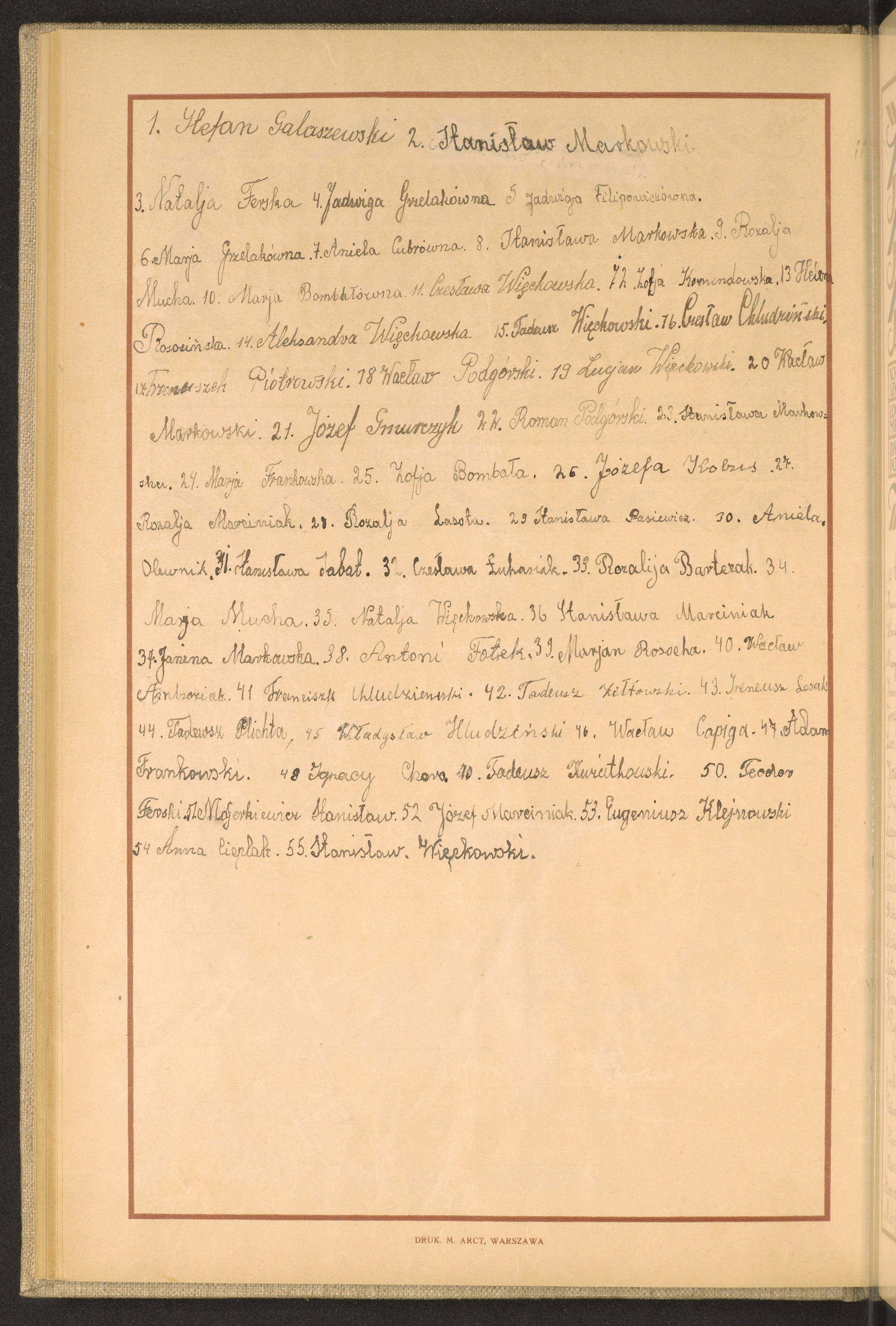 Podpis Janina Markowska na stronie nr 84 w tomie nr 64