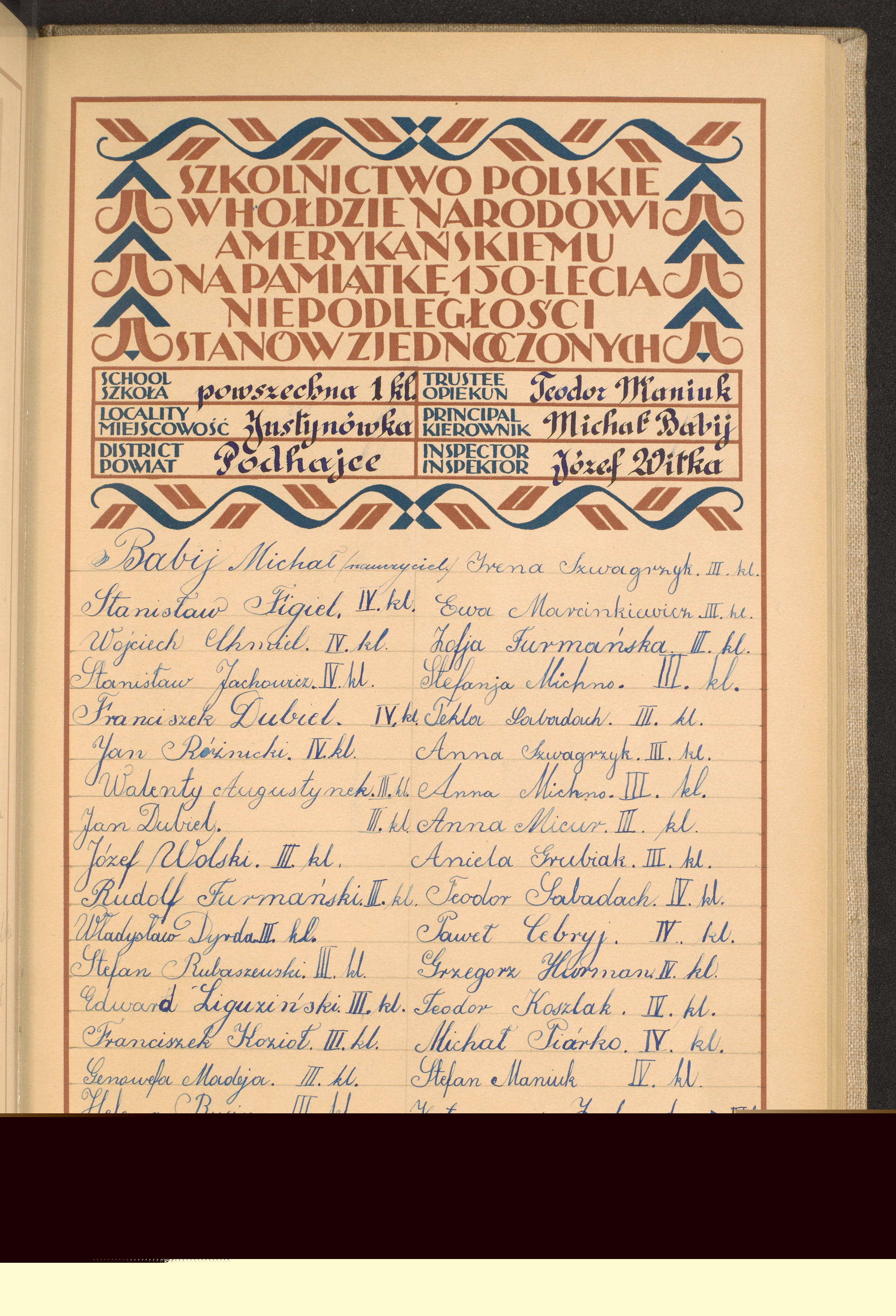 Podpis Stefan Maniuk na stronie nr 117 w tomie nr 64