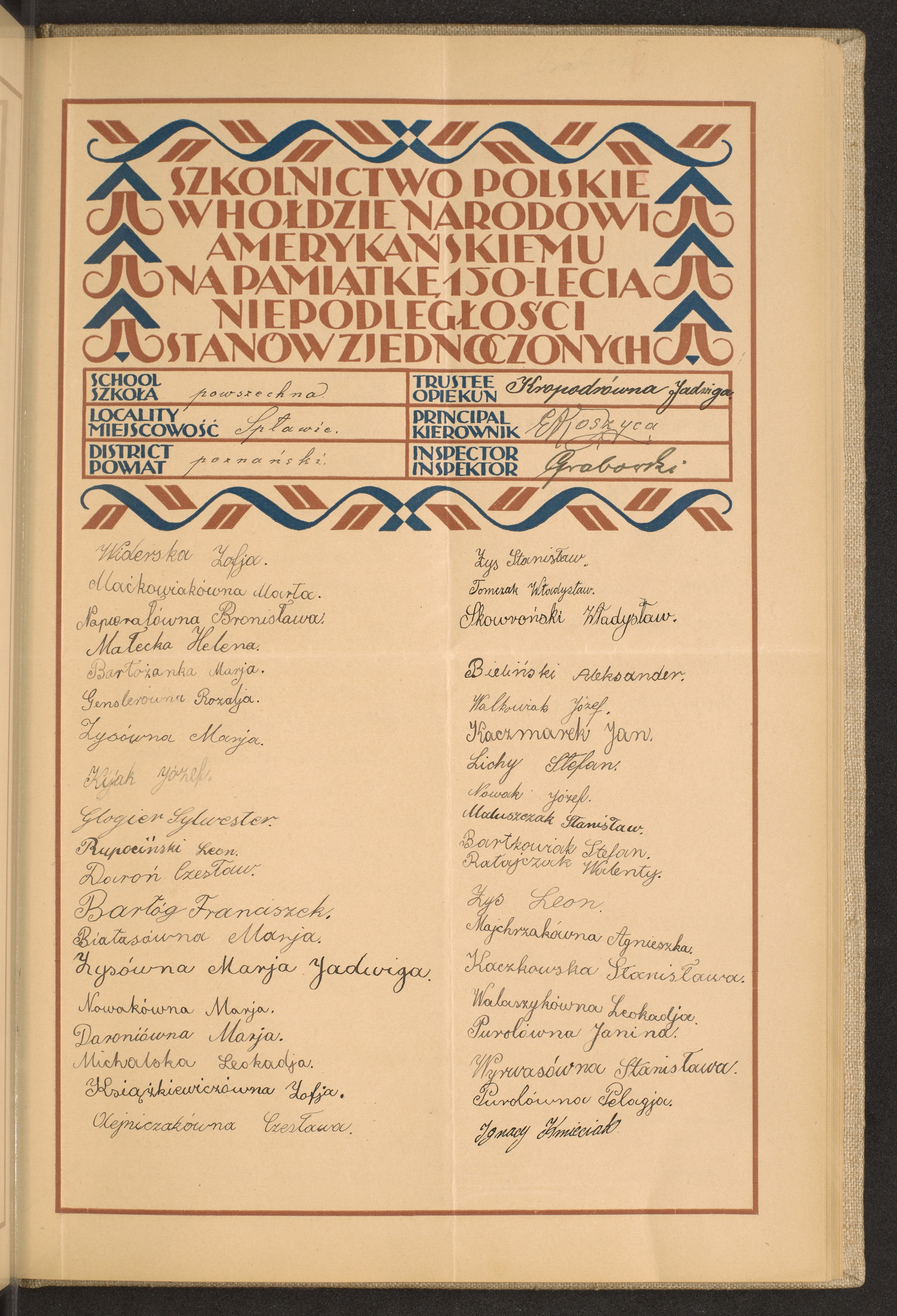 Podpis Ignacy Kmieciak na stronie nr 145 w tomie nr 64
