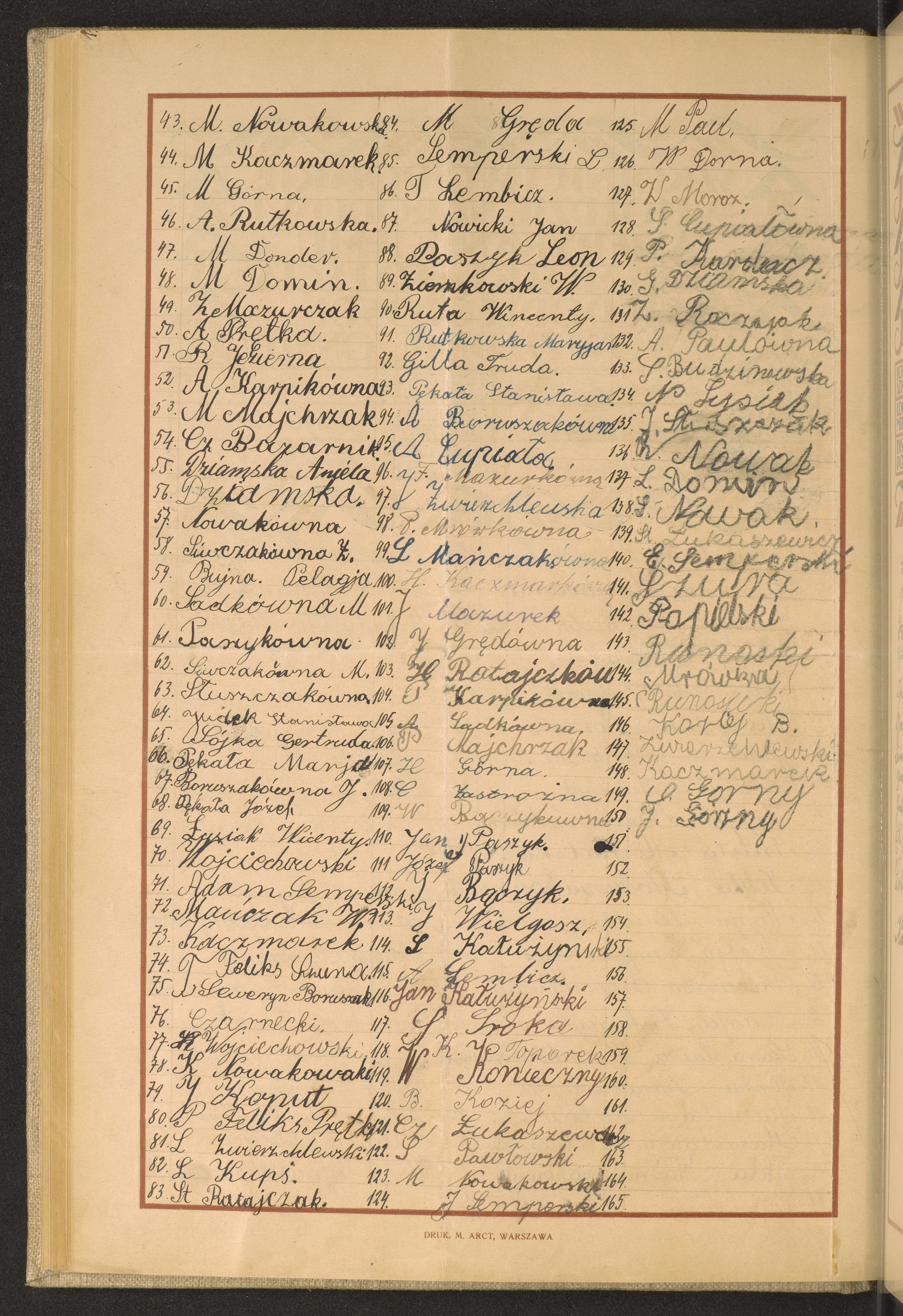 Podpis J. Górny na stronie nr 148 w tomie nr 64