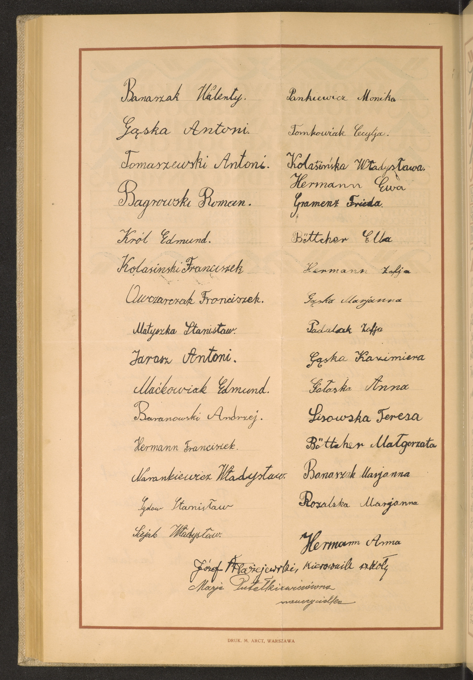 Podpis Franciszek Owczarczak na stronie nr 230 w tomie nr 64