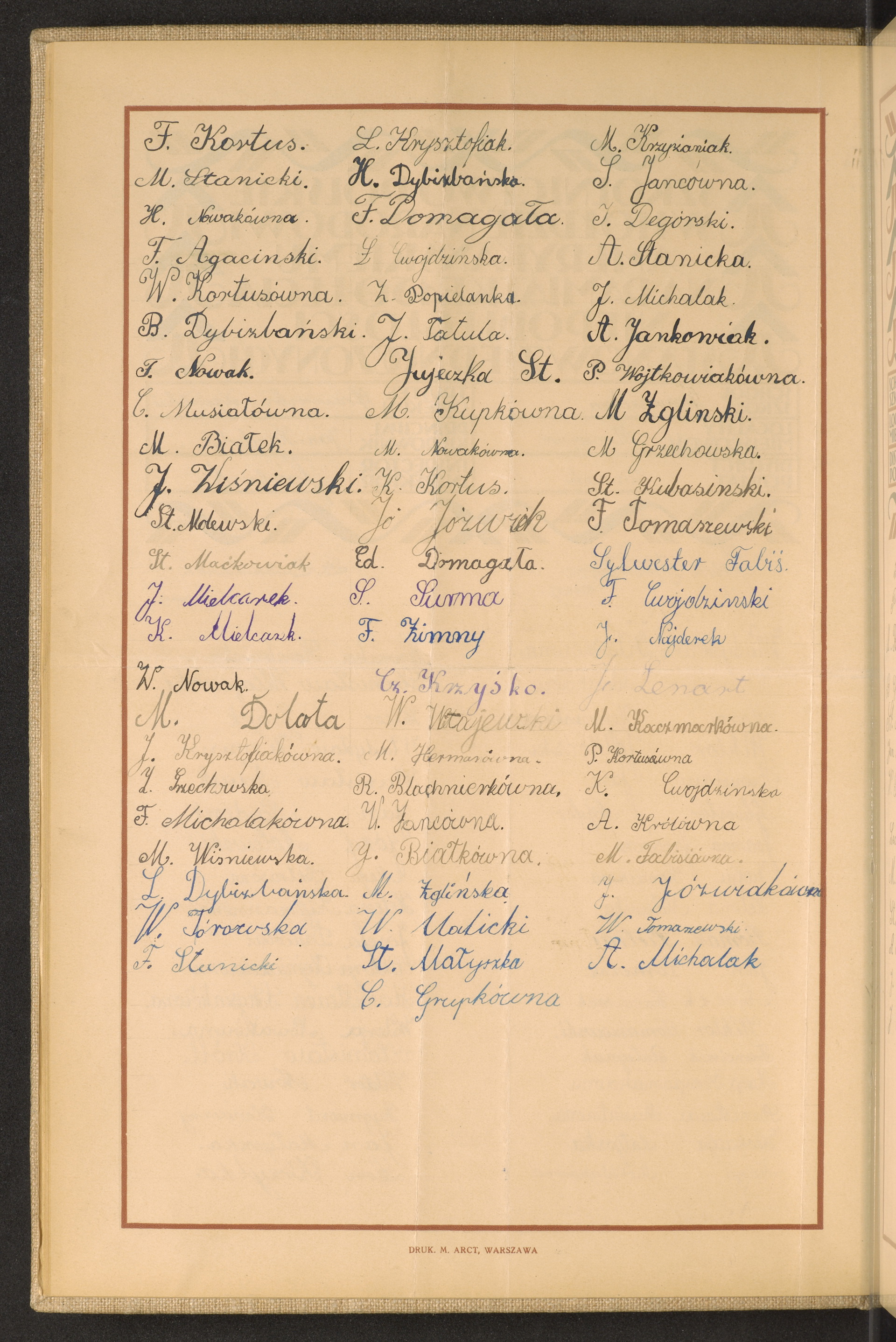 Podpis J. Białek na stronie nr 28 w tomie nr 65