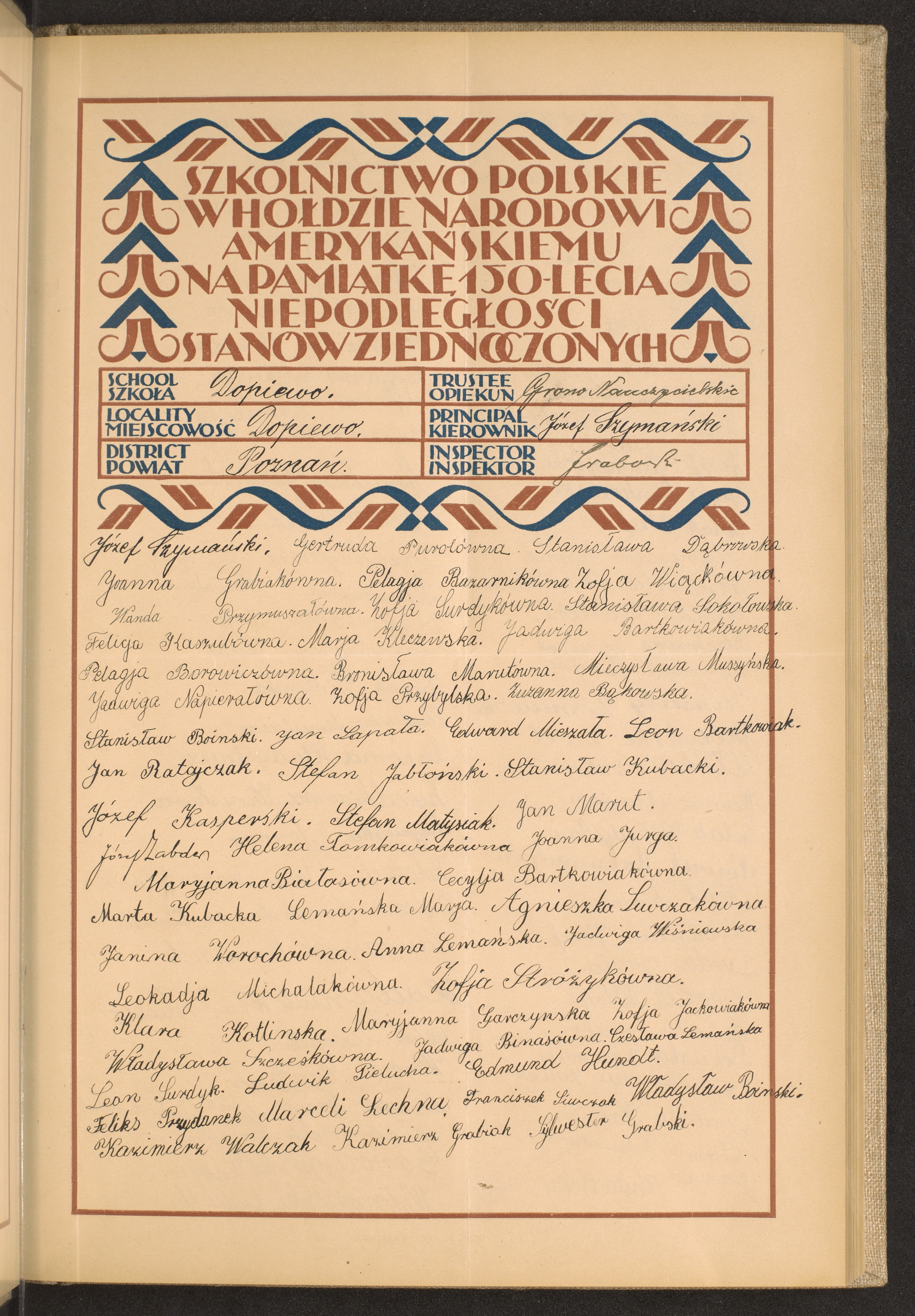 Podpis Józef Szymański na stronie nr 31 w tomie nr 65