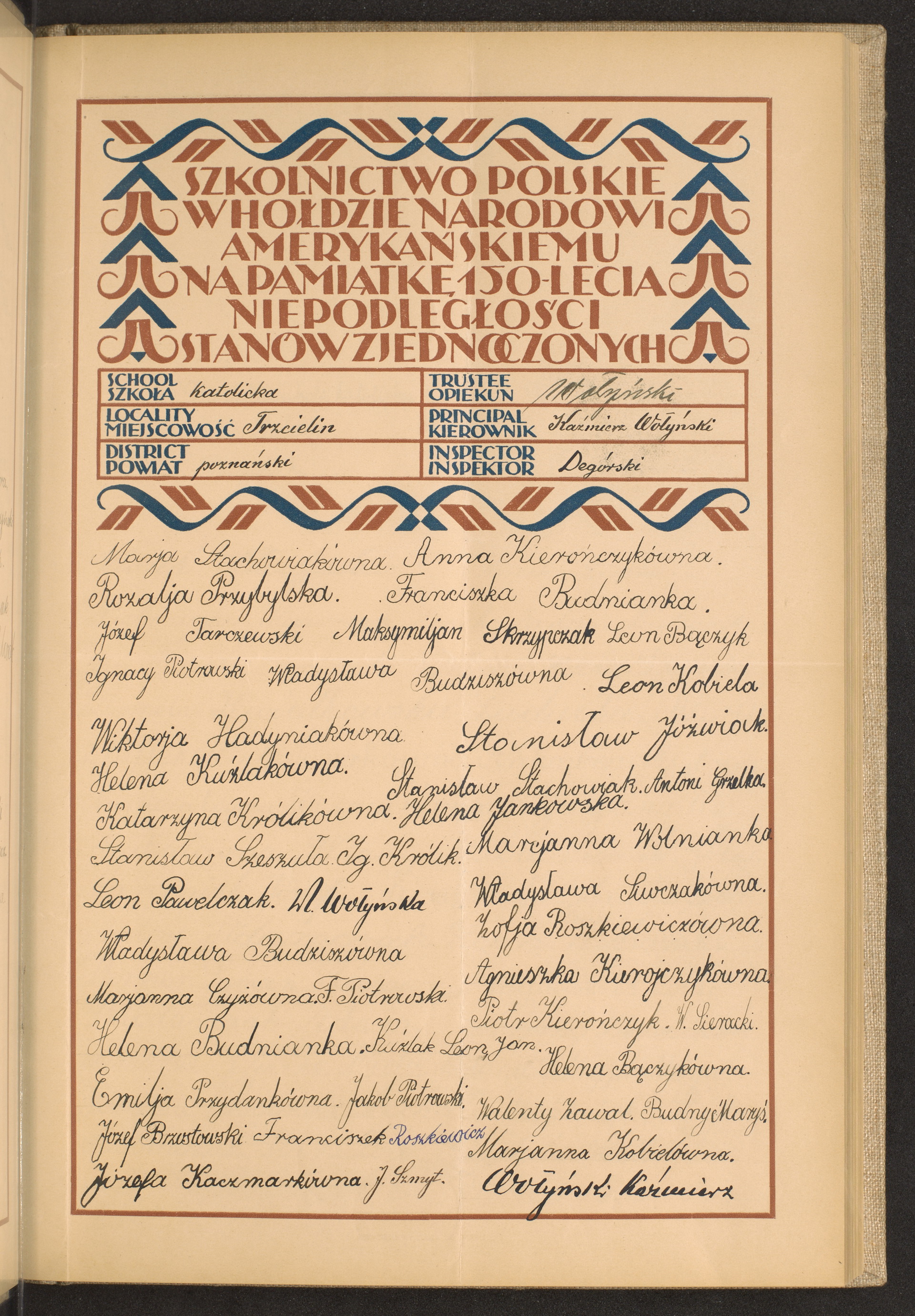 Podpis Kazimierz Wołyński na stronie nr 35 w tomie nr 65