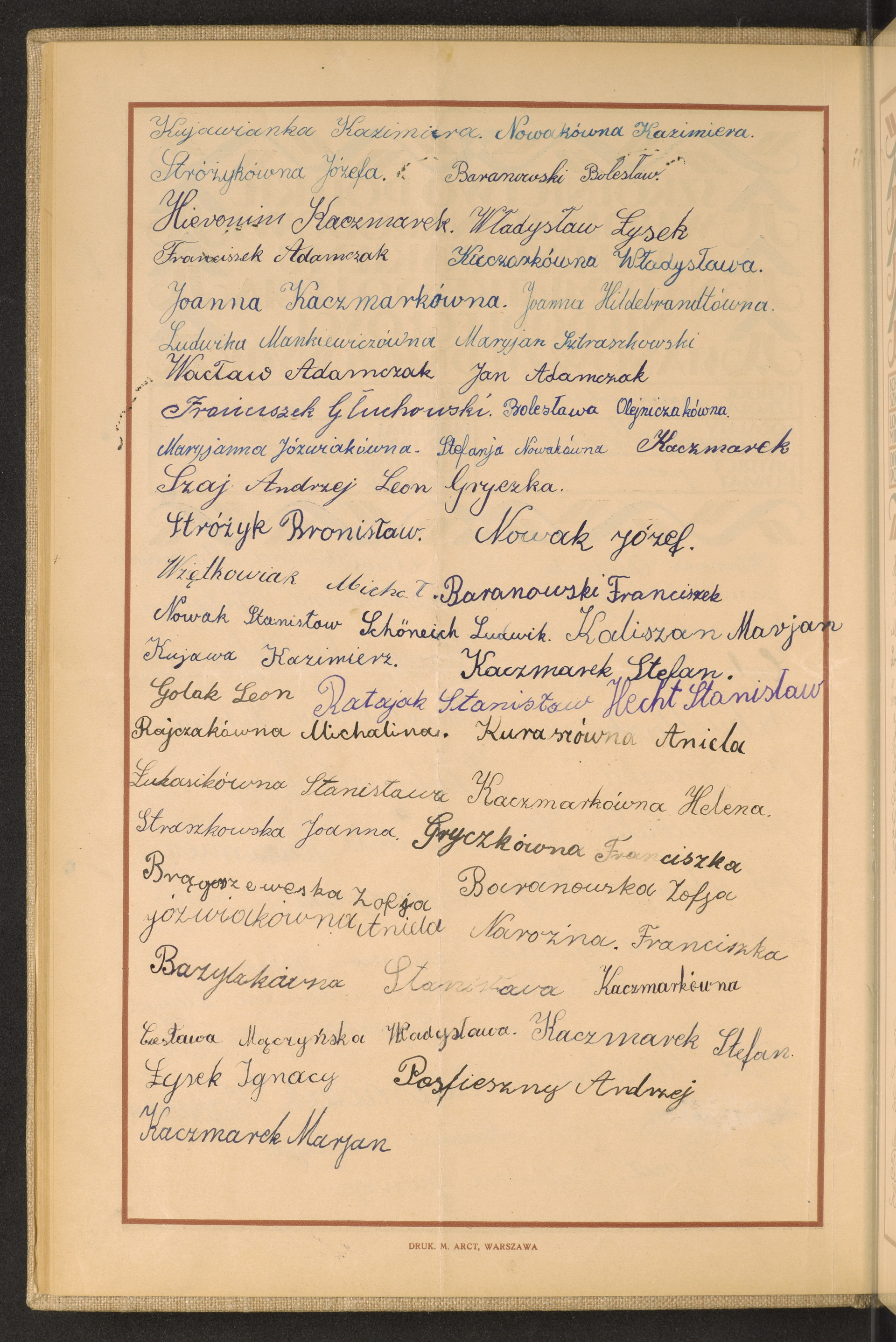 Podpis Kazimiera Kujawa na stronie nr 44 w tomie nr 65