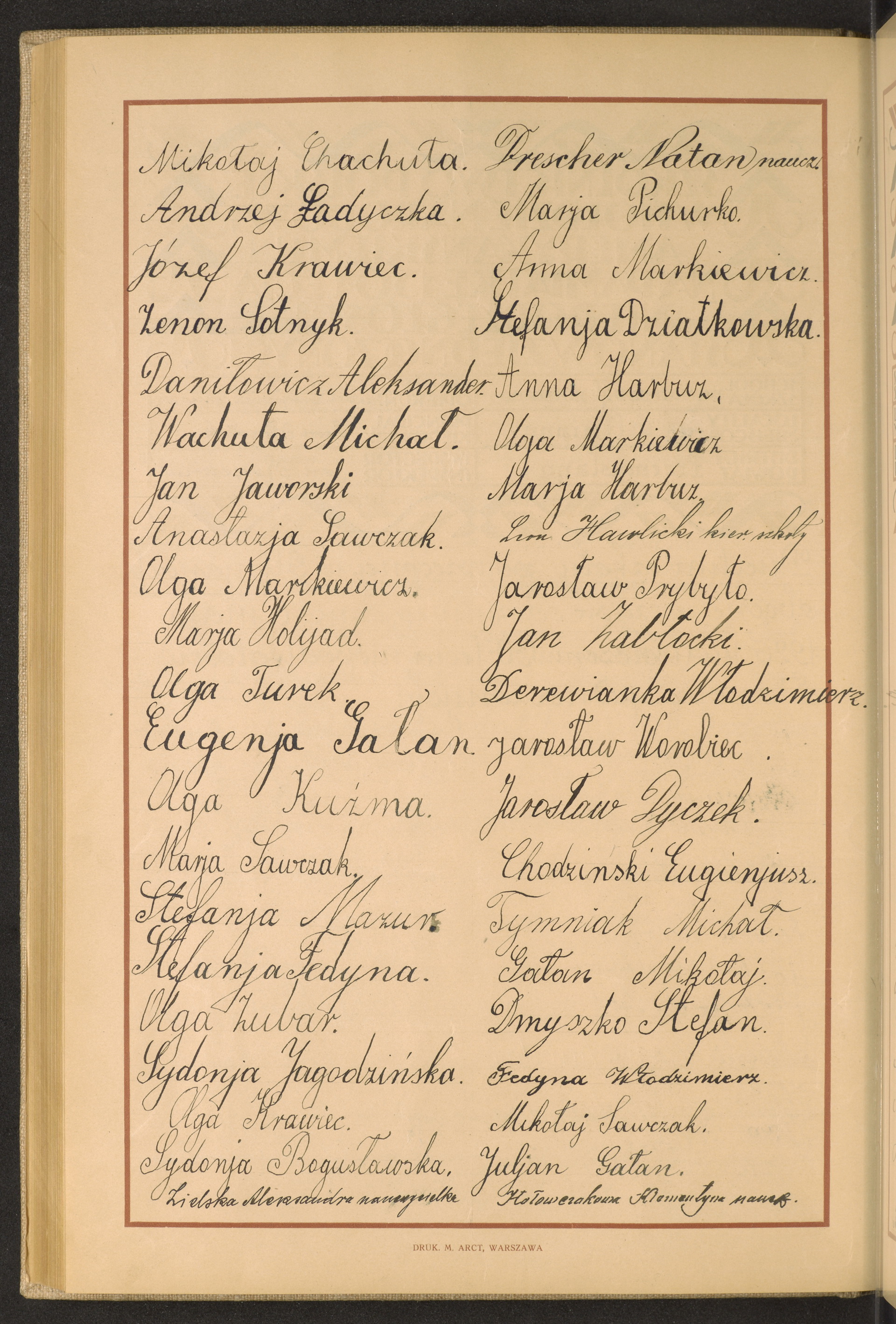 Podpis Klementyna Kołowczak na stronie nr 196 w tomie nr 65