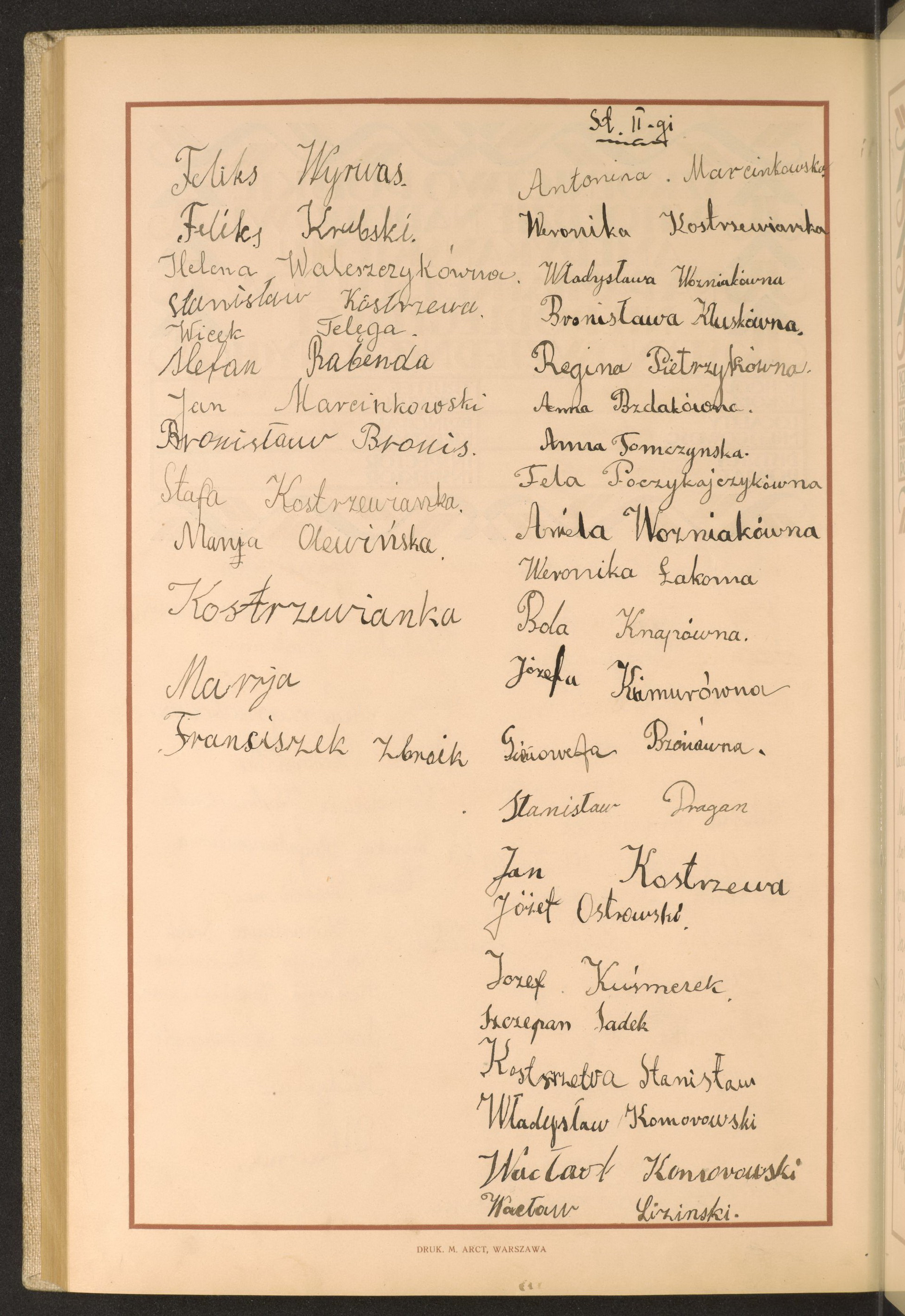 Podpis Wacław Liziński na stronie nr 260 w tomie nr 67