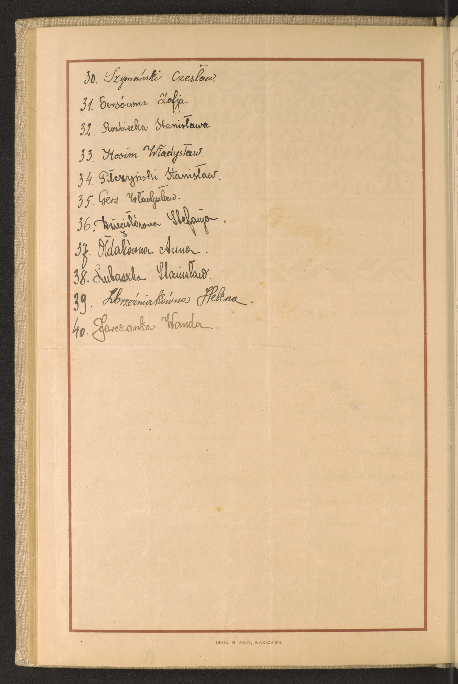 Podpis Wanda Jarka na stronie nr 86 w tomie nr 68