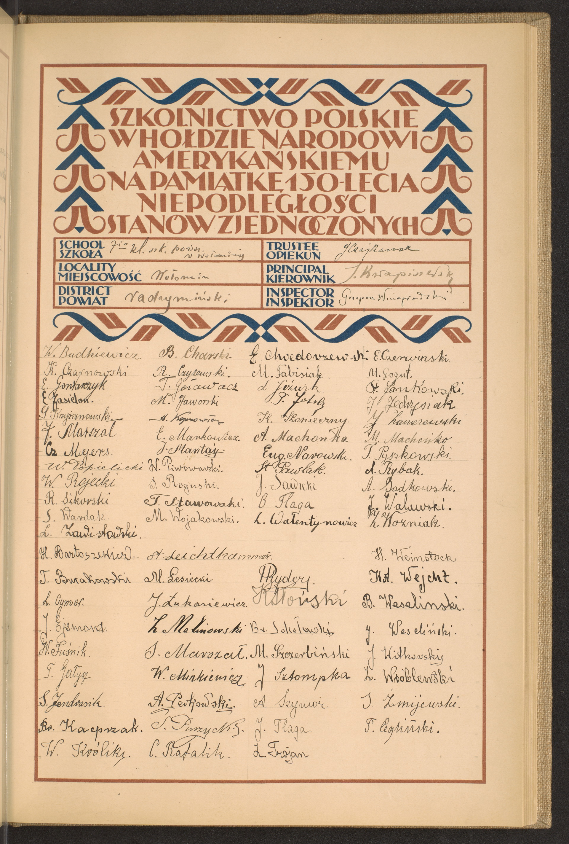 Podpis J. Czajkowski na stronie nr 151 w tomie nr 68