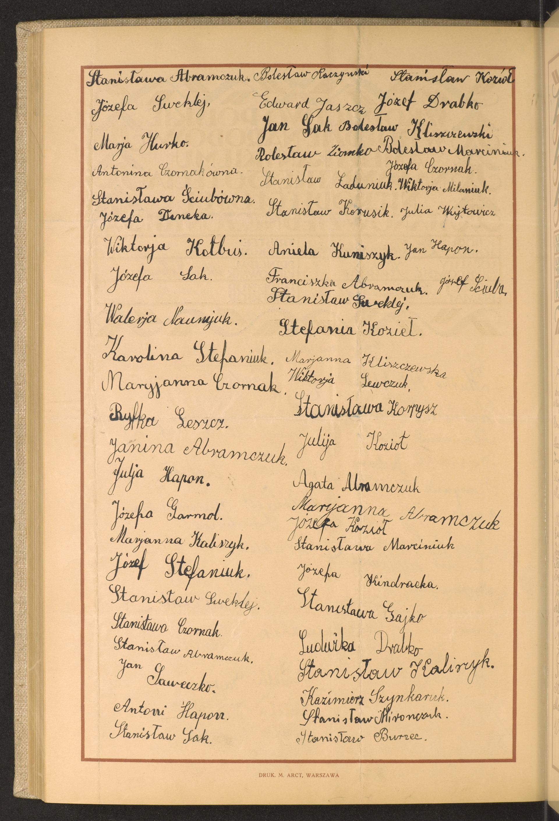 Podpis Stanisław  Burzec na stronie nr 250 w tomie nr 68