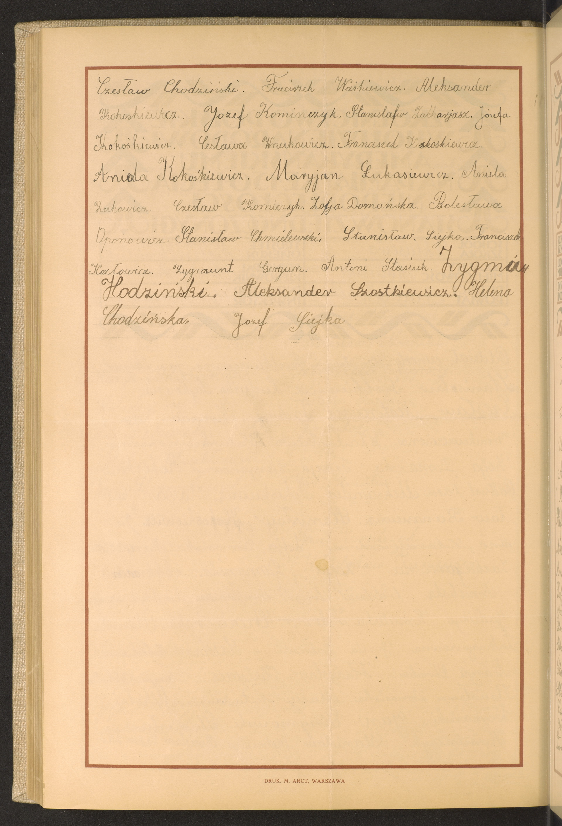 Podpis Czesław Chodziński na stronie nr 264 w tomie nr 68