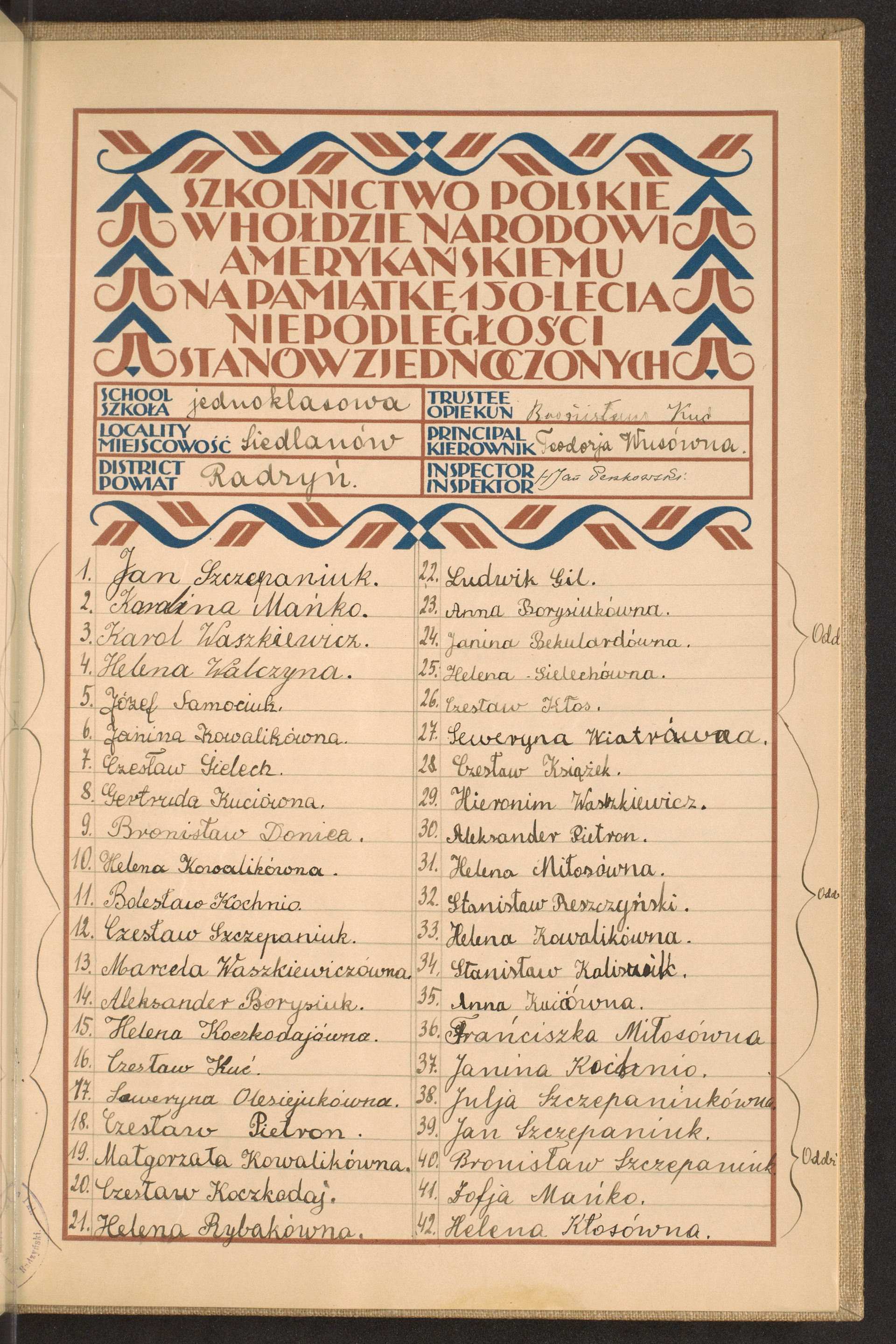 Podpis Helena Rybak na stronie nr 279 w tomie nr 68