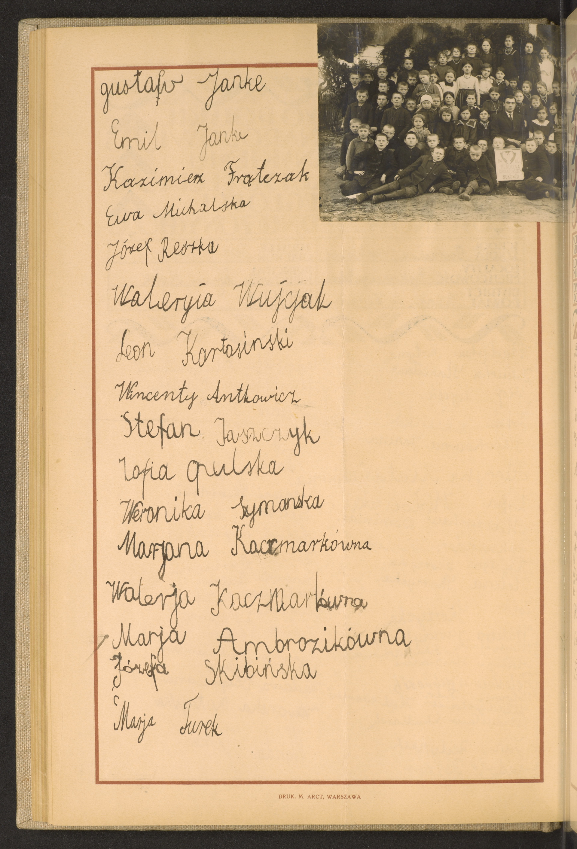 Podpis Gustaw Janke na stronie nr 108 w tomie nr 69