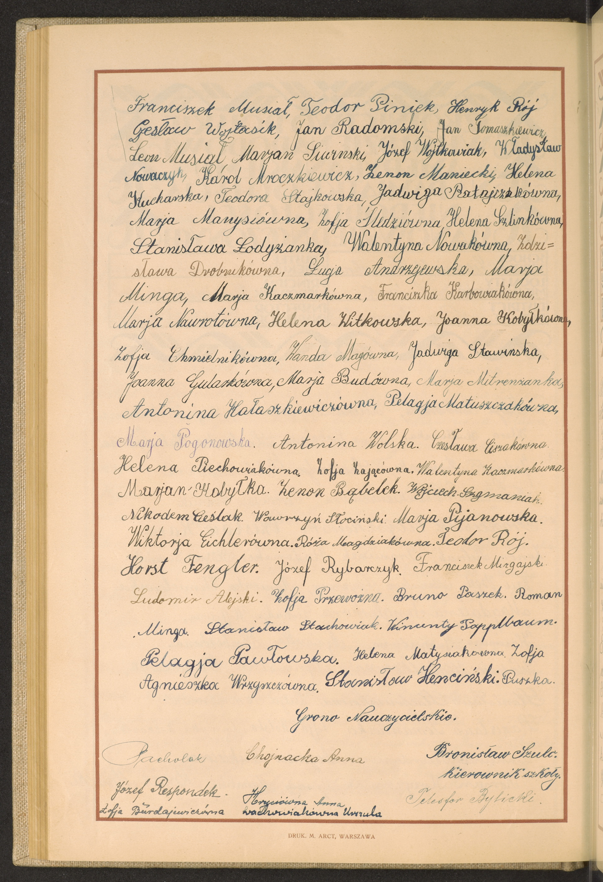 Podpis Franciszek Musiał na stronie nr 158 w tomie nr 69