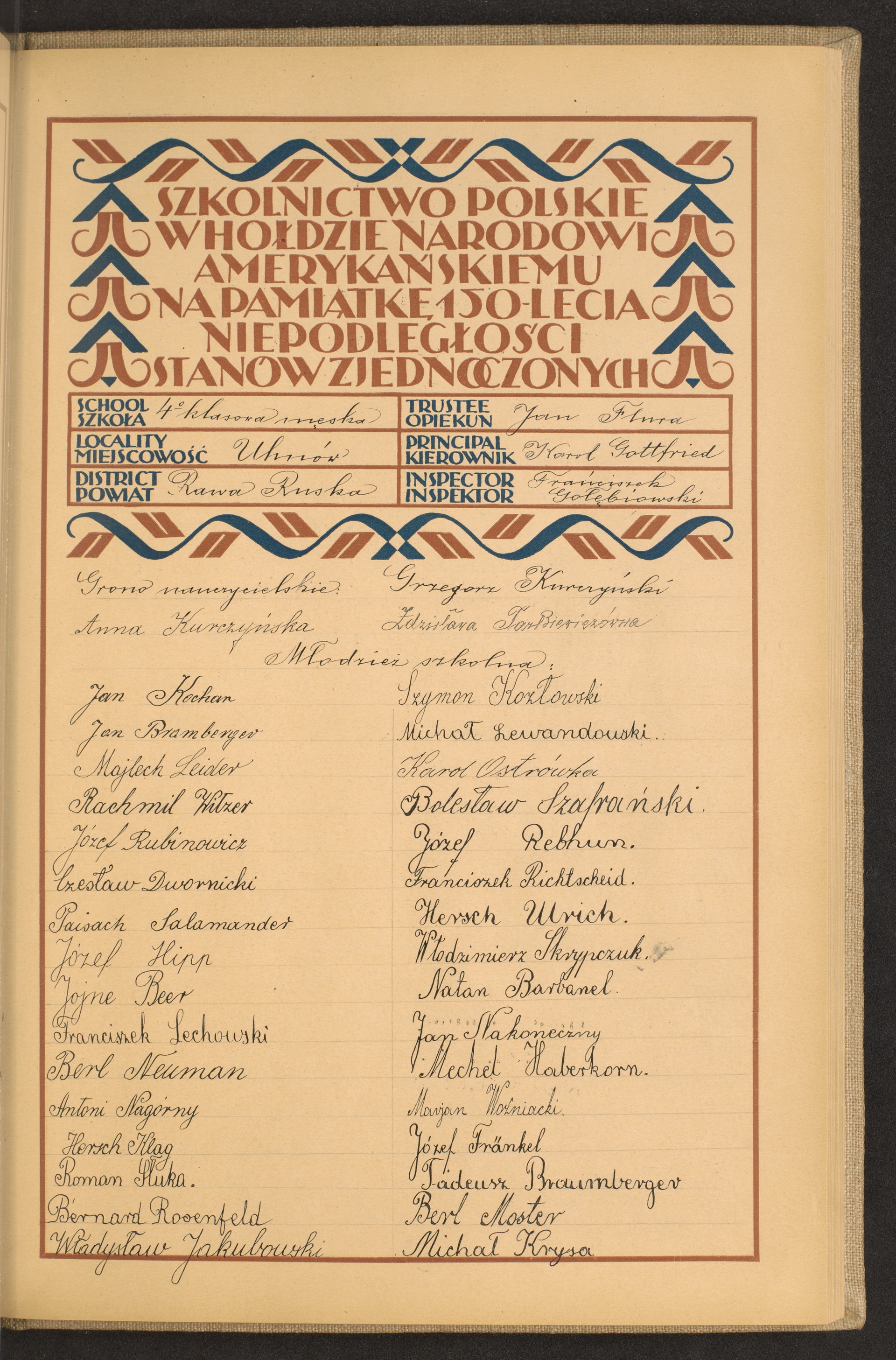 Podpis Jan Flura na stronie nr 185 w tomie nr 69