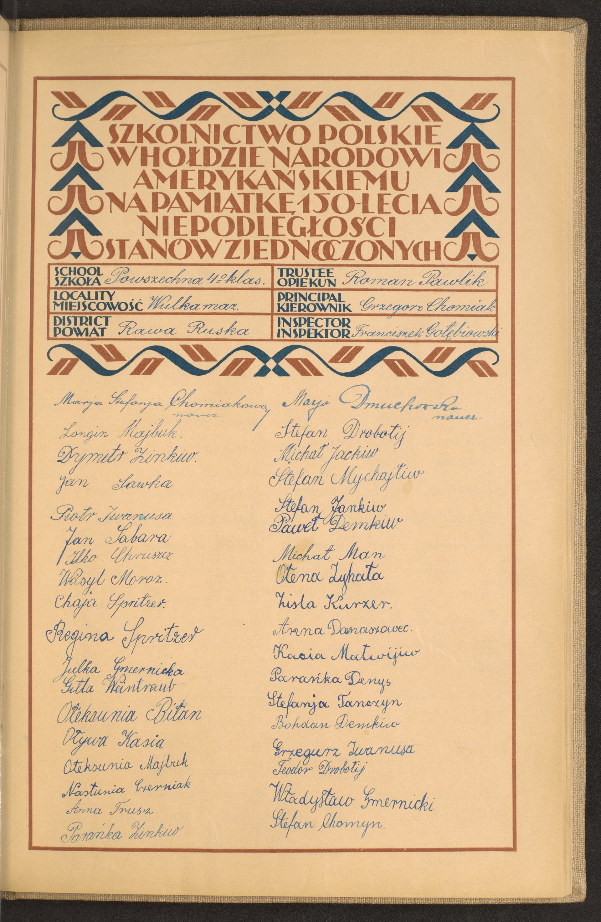 Podpis Stefan Chomyn na stronie nr 201 w tomie nr 69