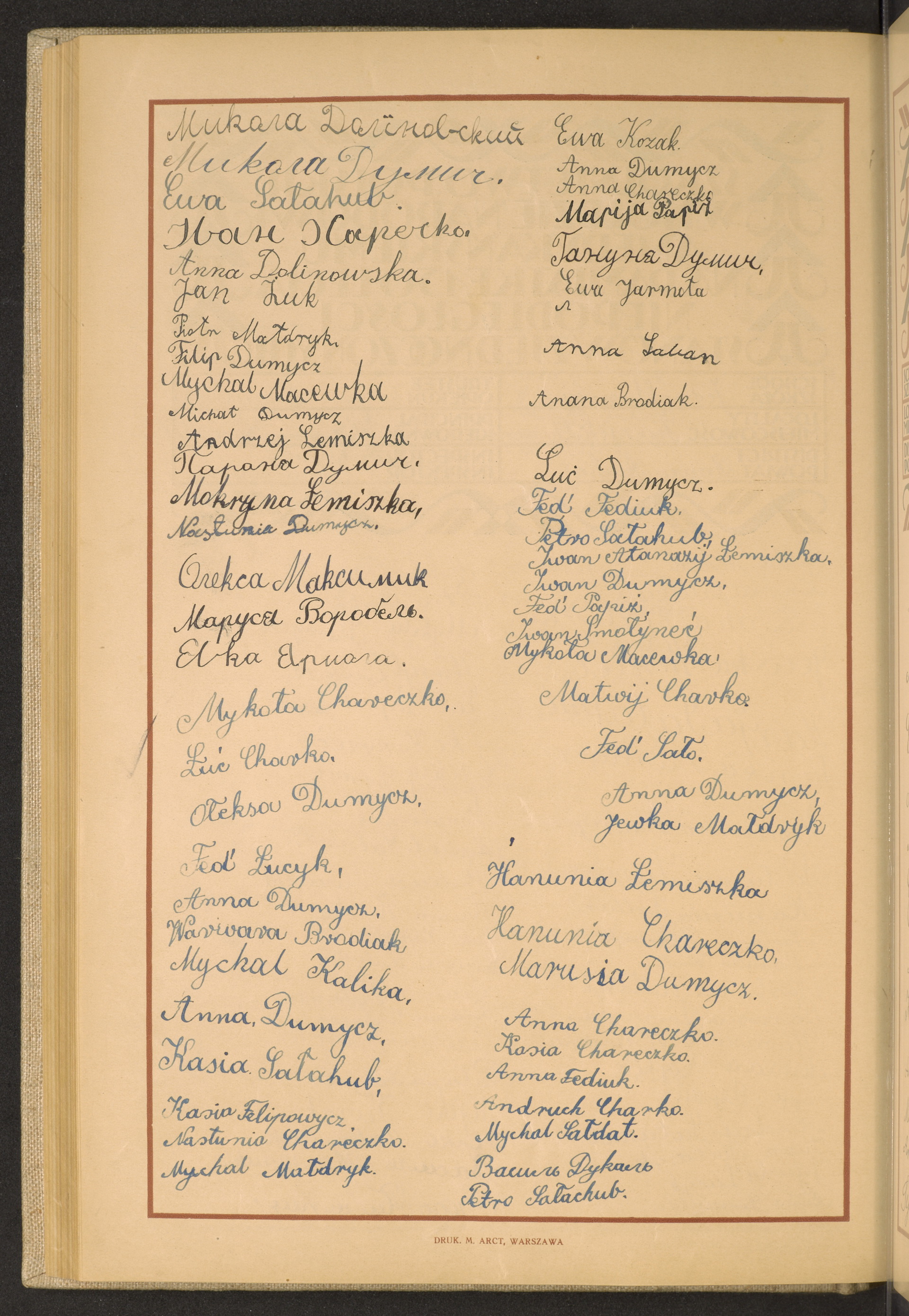 Podpis Anna Chareczko na stronie nr 214 w tomie nr 69