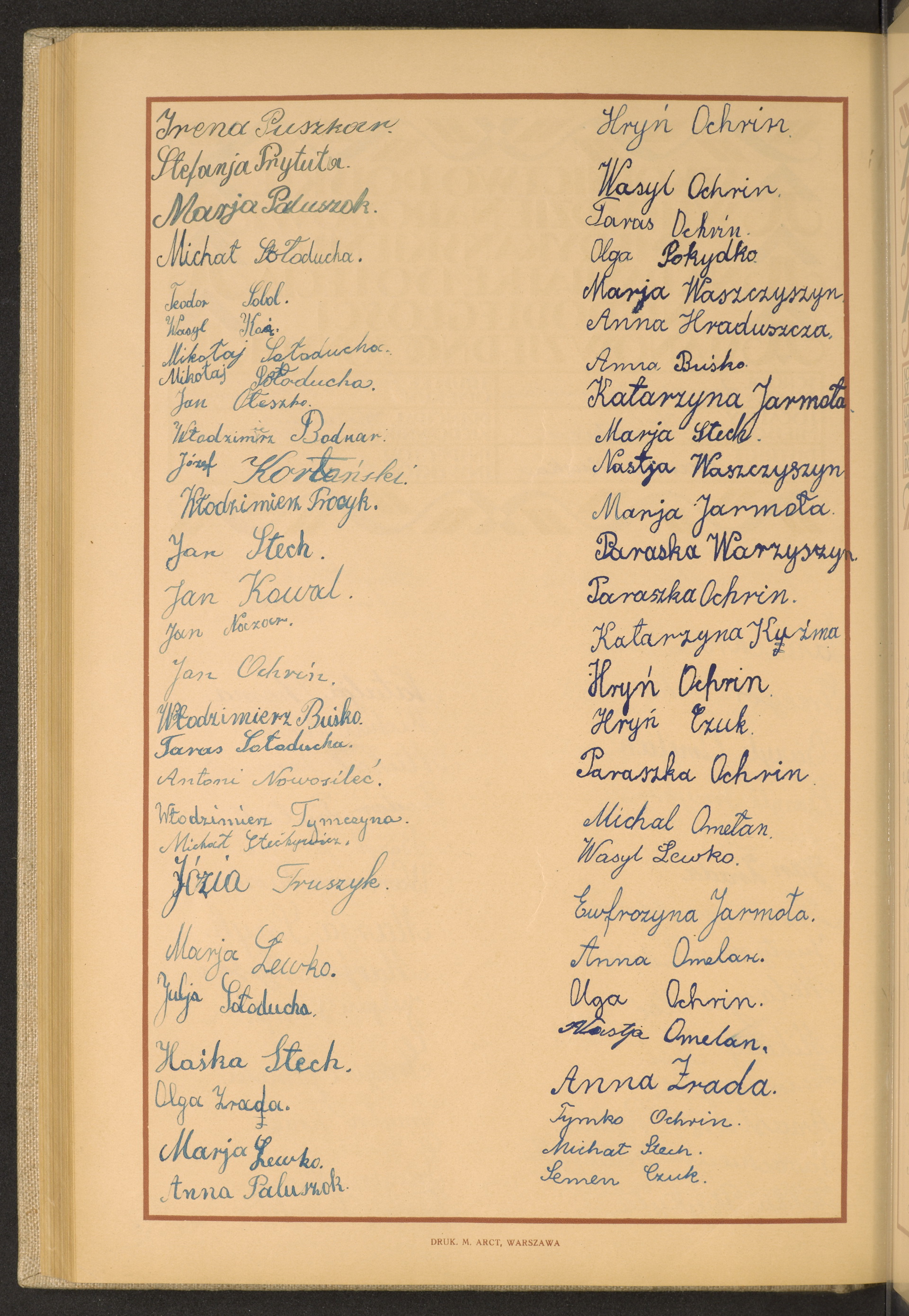 Podpis Paraszka Ochrin na stronie nr 252 w tomie nr 69