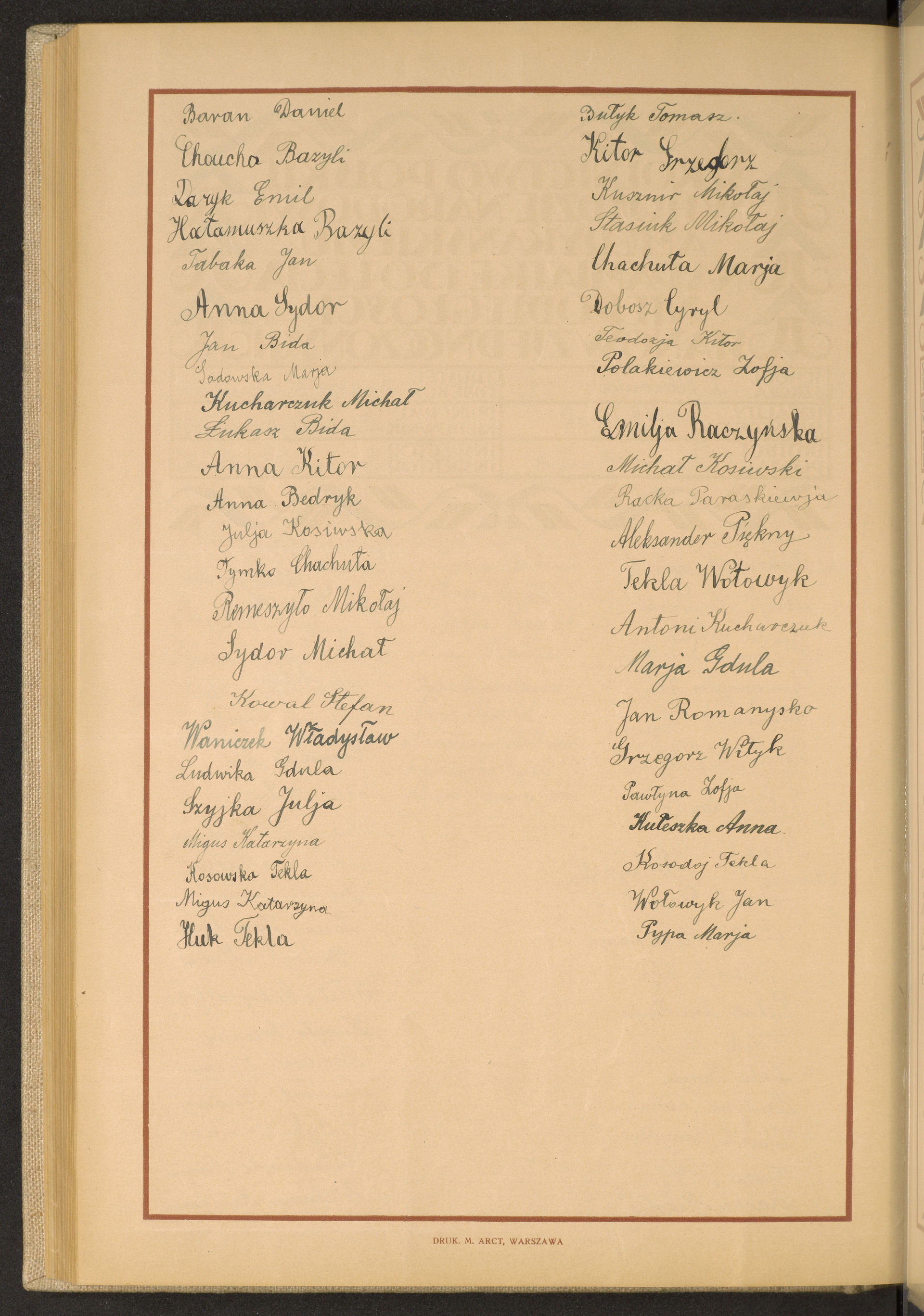 Podpis Emilia Raczyńska na stronie nr 282 w tomie nr 69