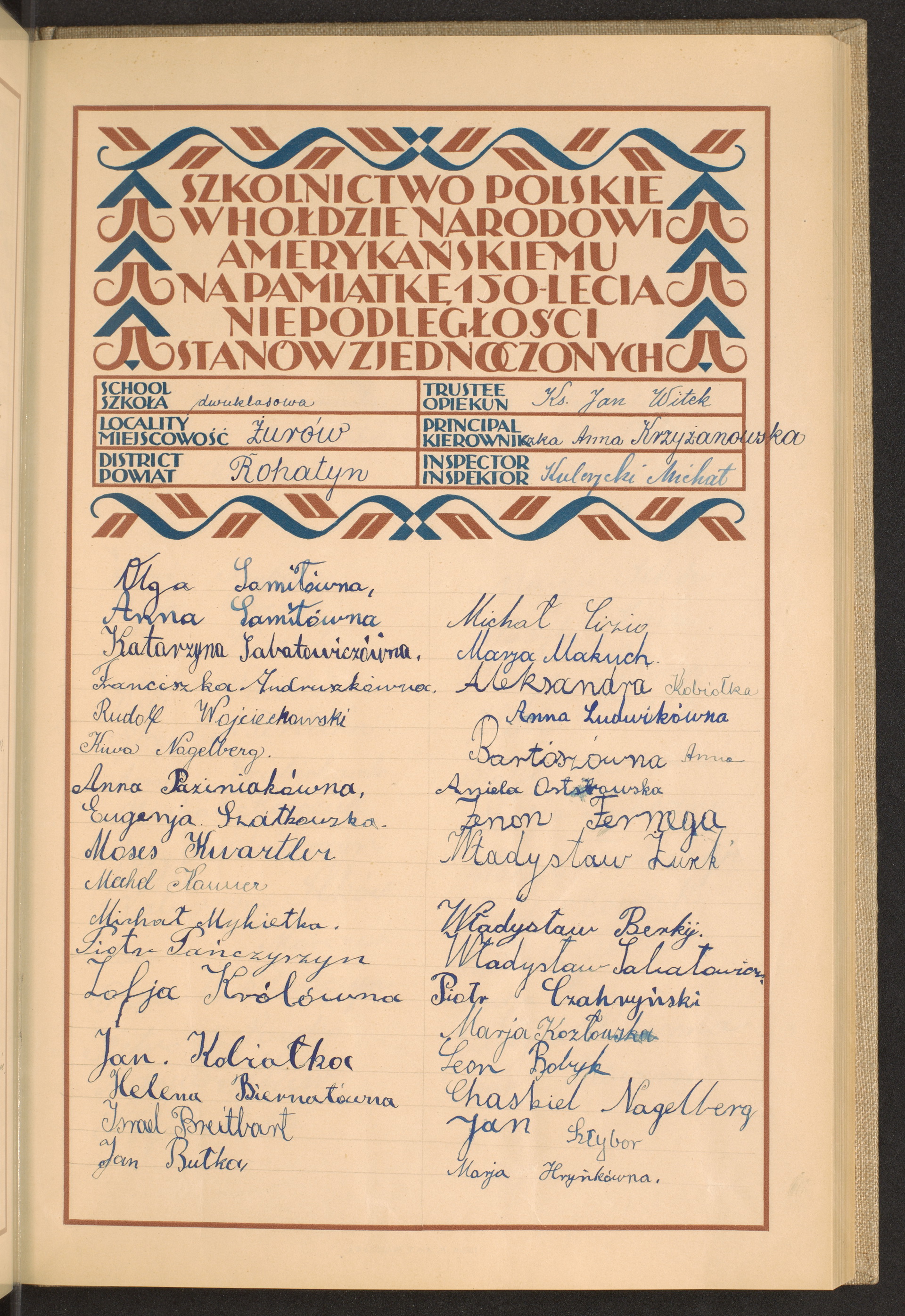 Podpis Maria Hryńków na stronie nr 65 w tomie nr 70