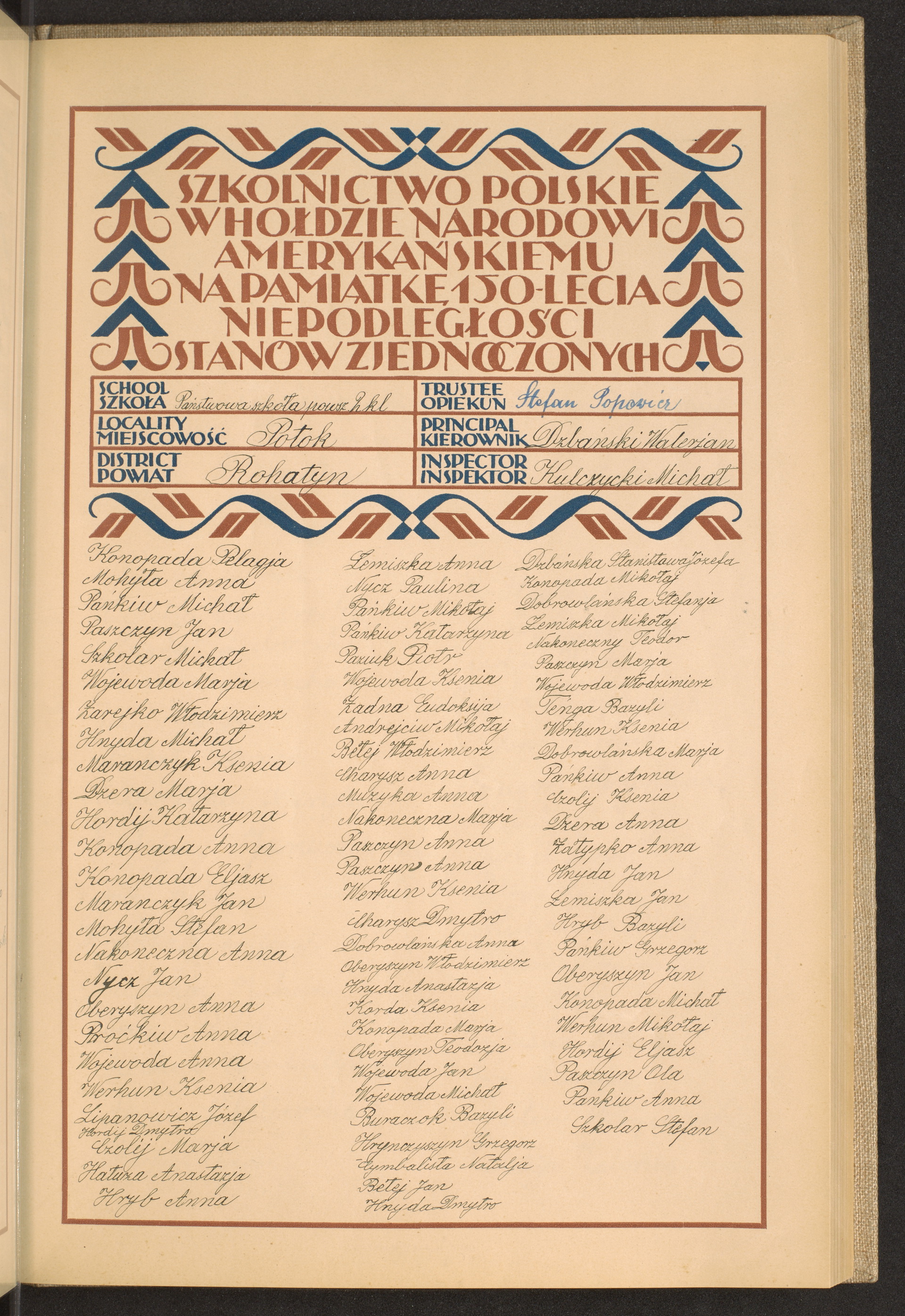 Podpis Stefan Szkolar na stronie nr 97 w tomie nr 70