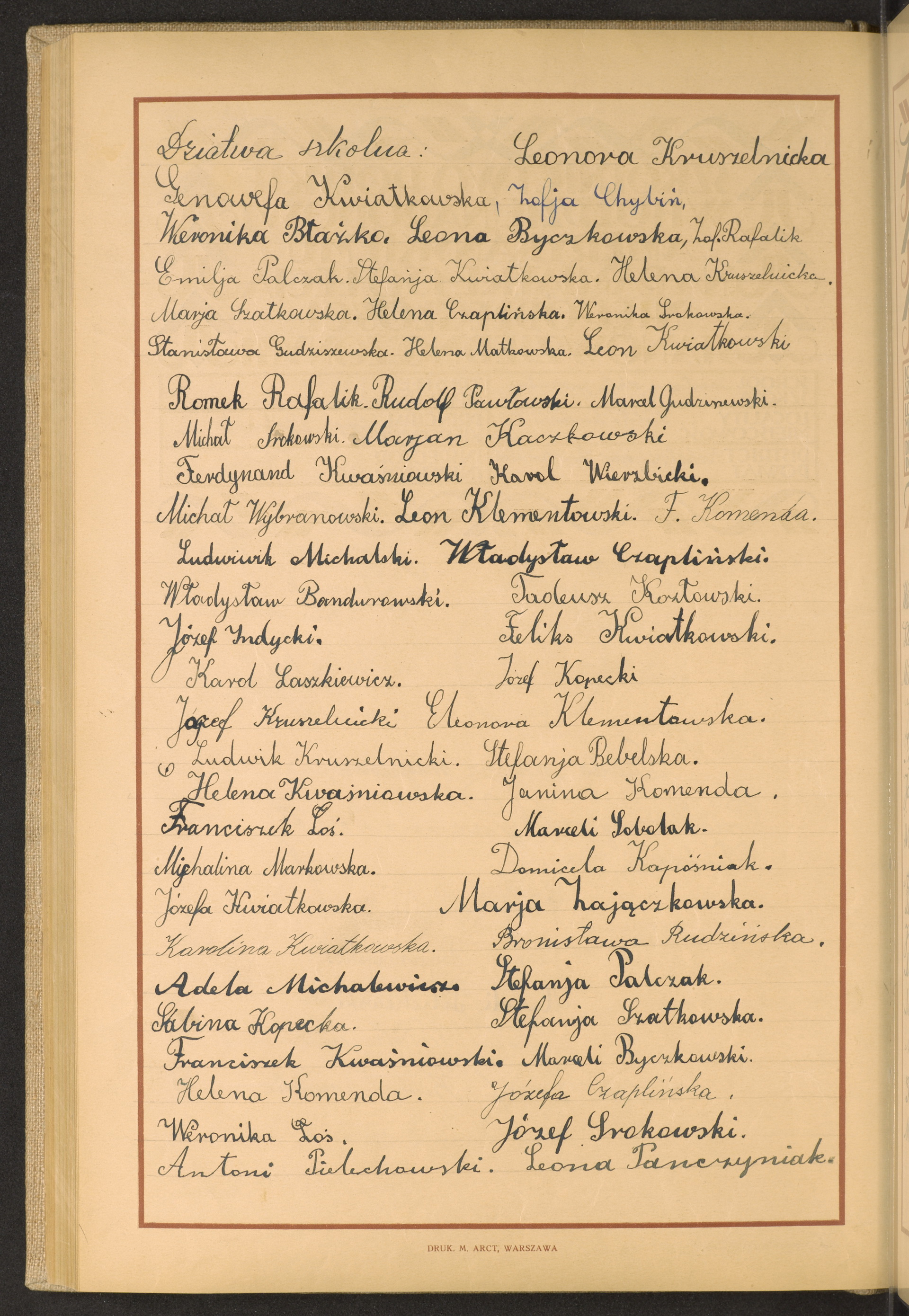 Podpis Leona Panczyniak na stronie nr 198 w tomie nr 70