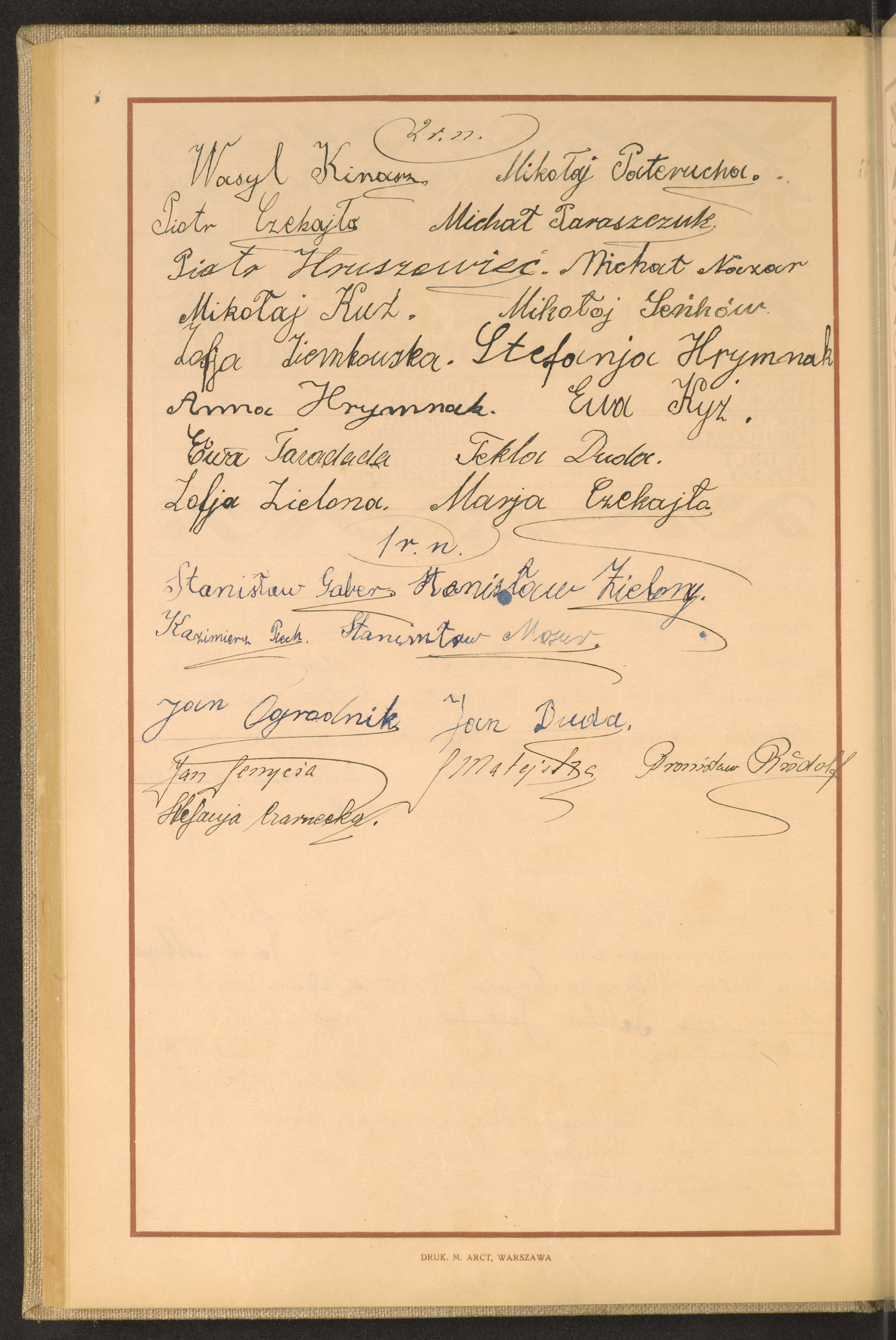 Podpis Wasyl Kinasz na stronie nr 96 w tomie nr 71