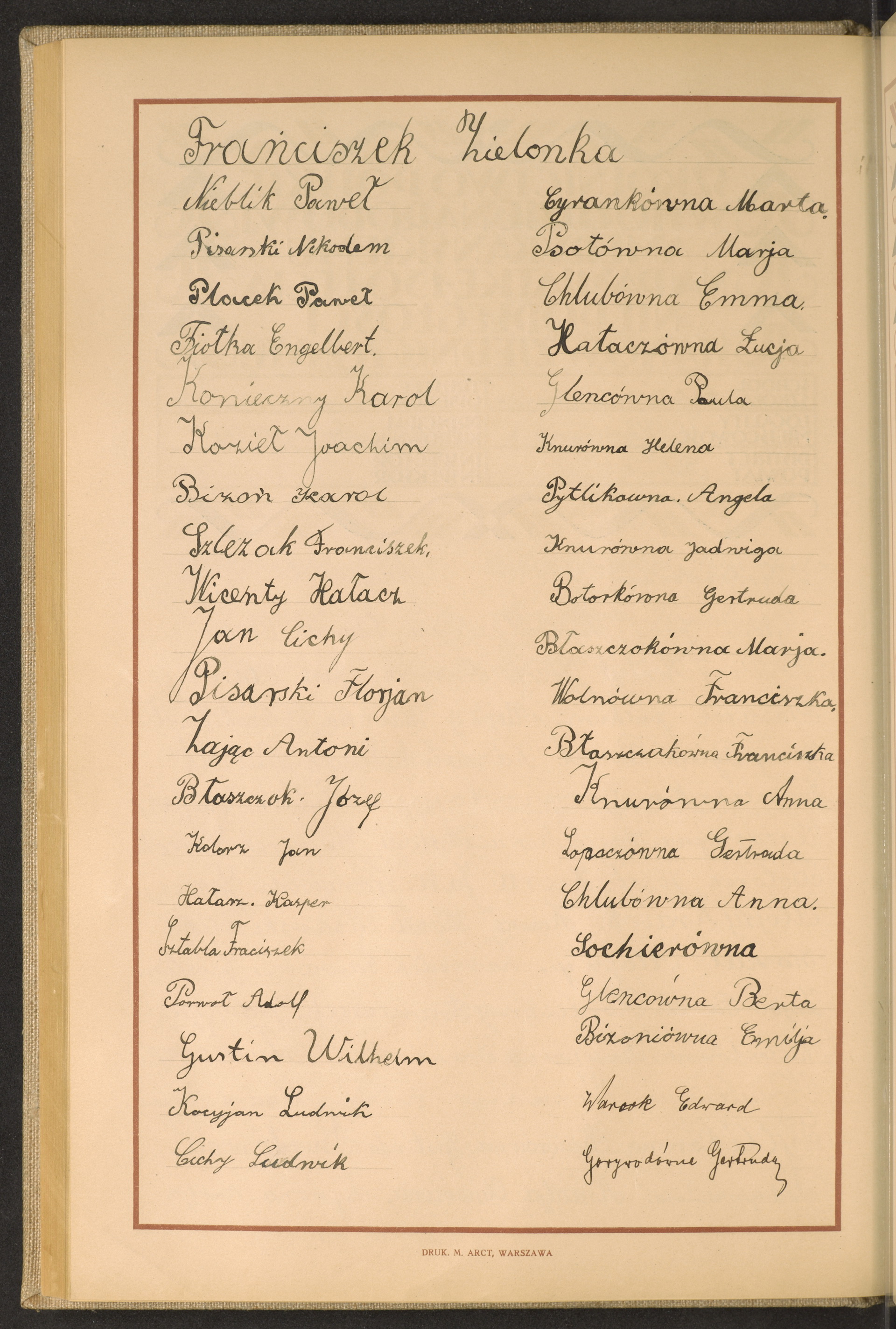 Podpis Franciszek Zielonka na stronie nr 132 w tomie nr 71