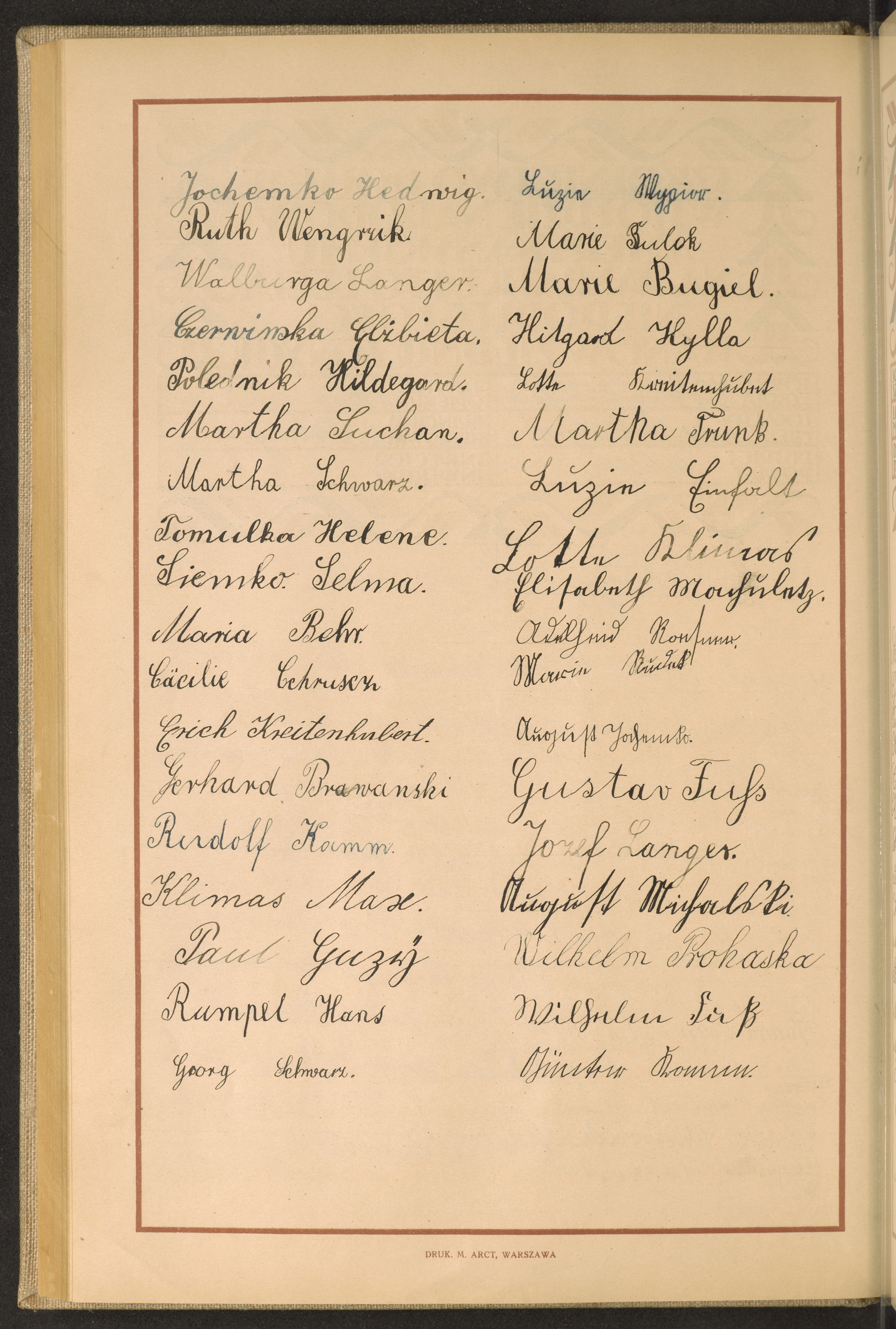 Podpis Hedwig Jochemko na stronie nr 152 w tomie nr 71