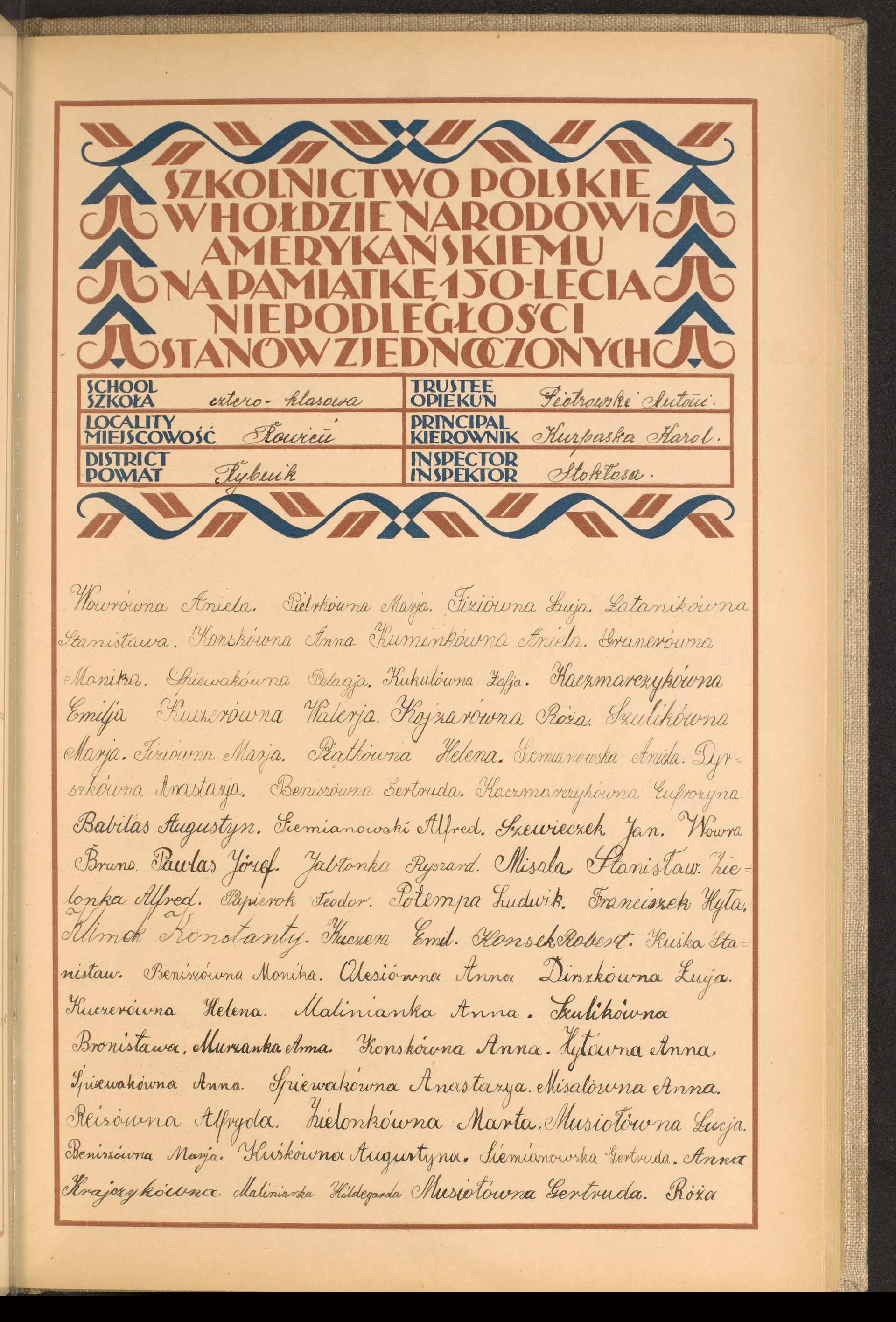 Podpis Antoni Piotrowski na stronie nr 195 w tomie nr 71