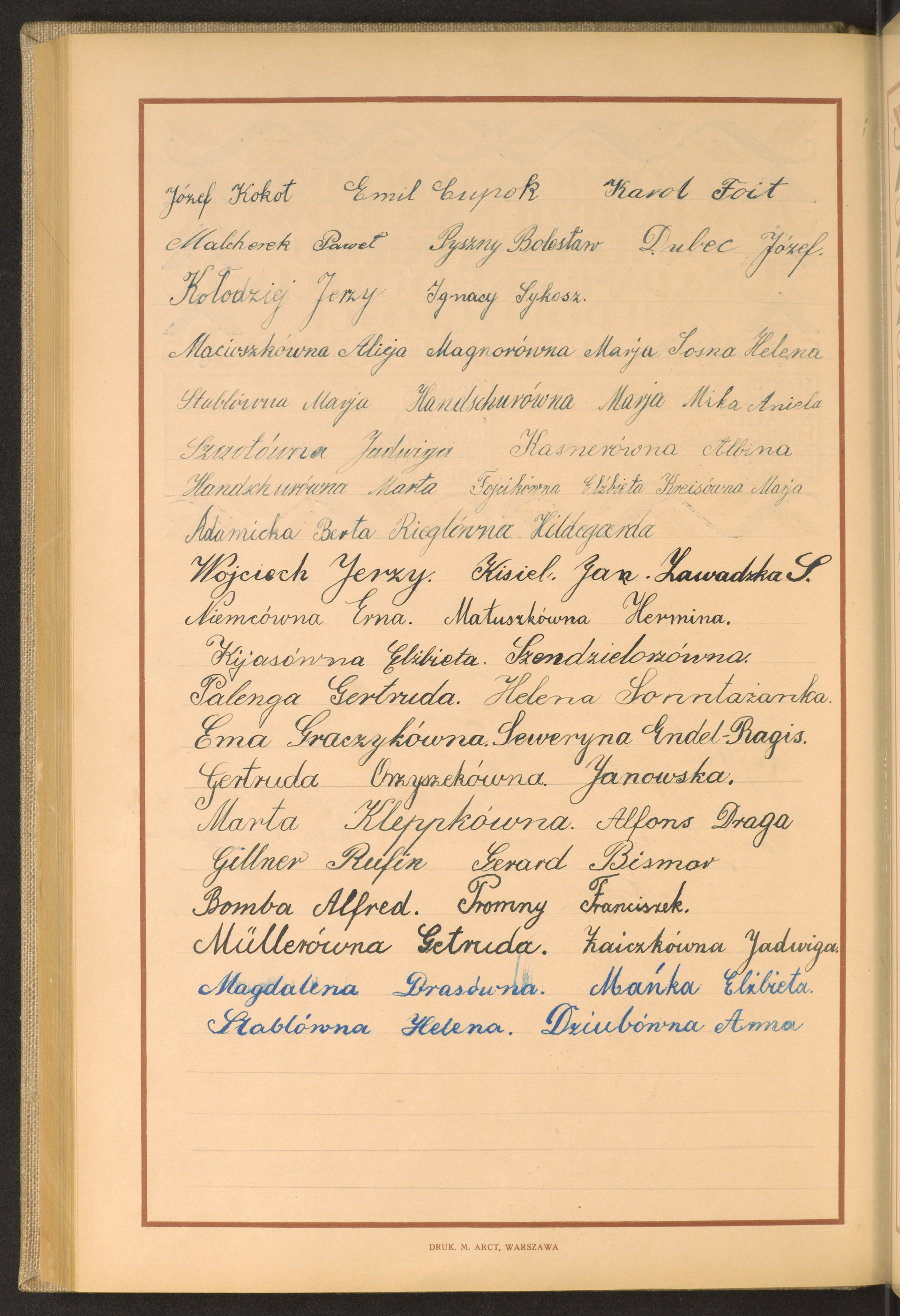 Podpis Anna Dziuba na stronie nr 210 w tomie nr 71