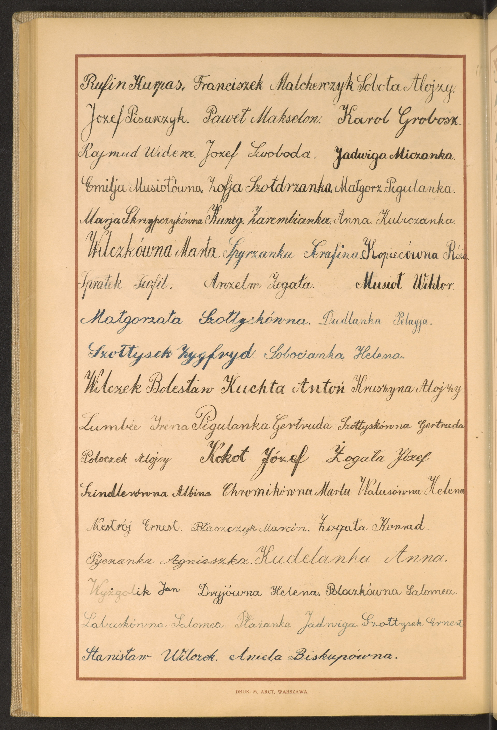 Podpis Salomea Poloczek na stronie nr 222 w tomie nr 71