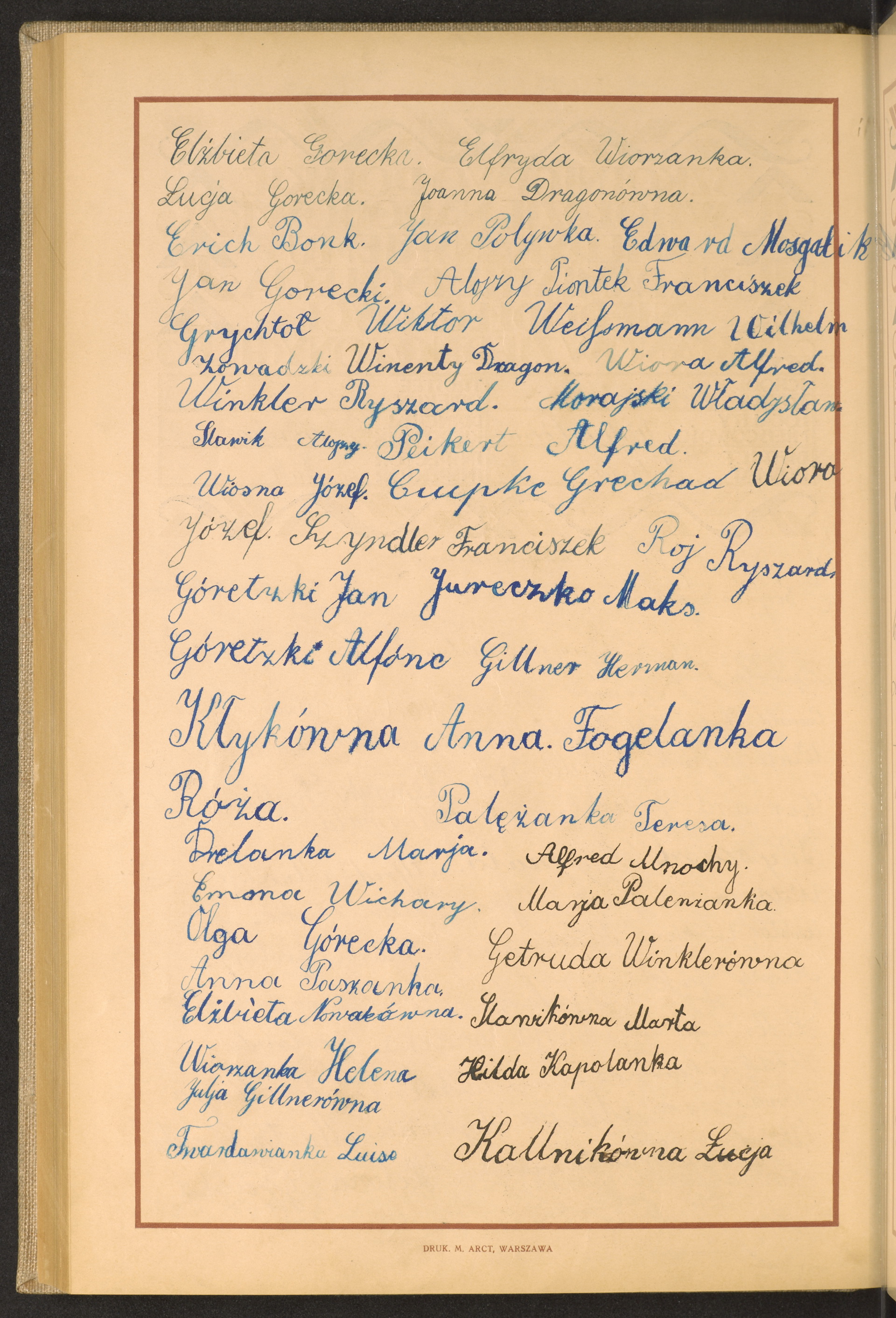 Podpis Łucja Kallnik na stronie nr 232 w tomie nr 71