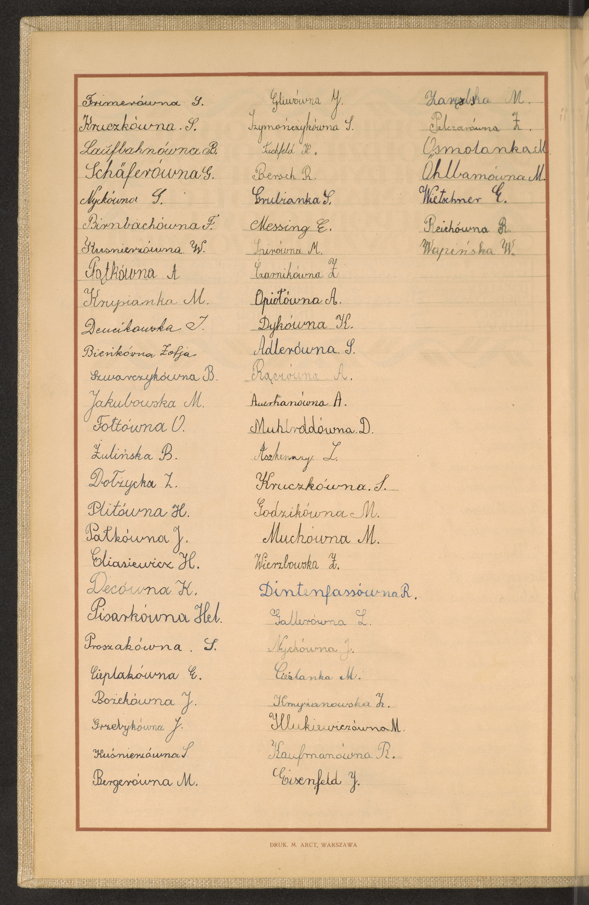 Podpis S. Frimer na stronie nr 6 w tomie nr 72