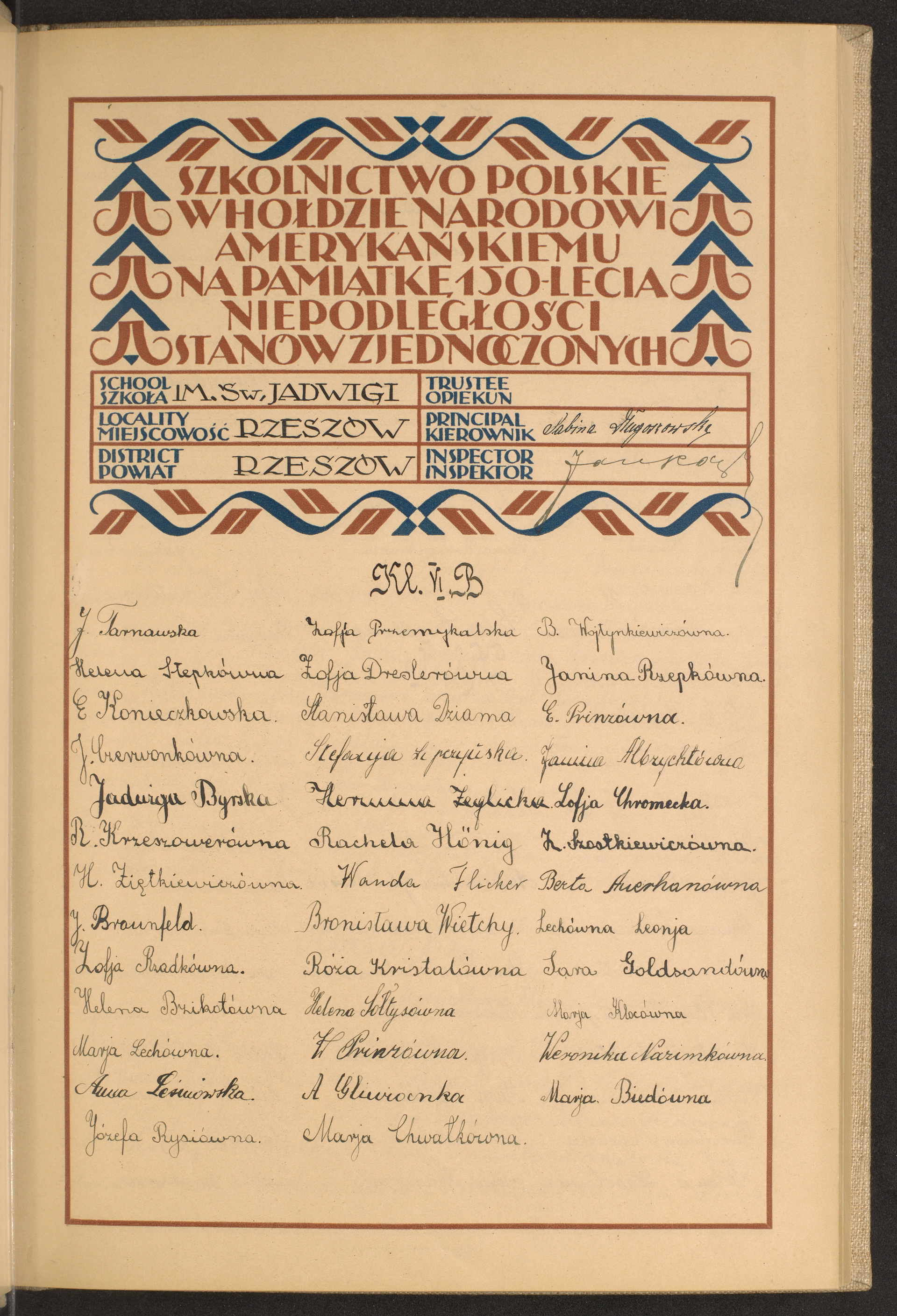 Podpis Maria Bieda na stronie nr 19 w tomie nr 72