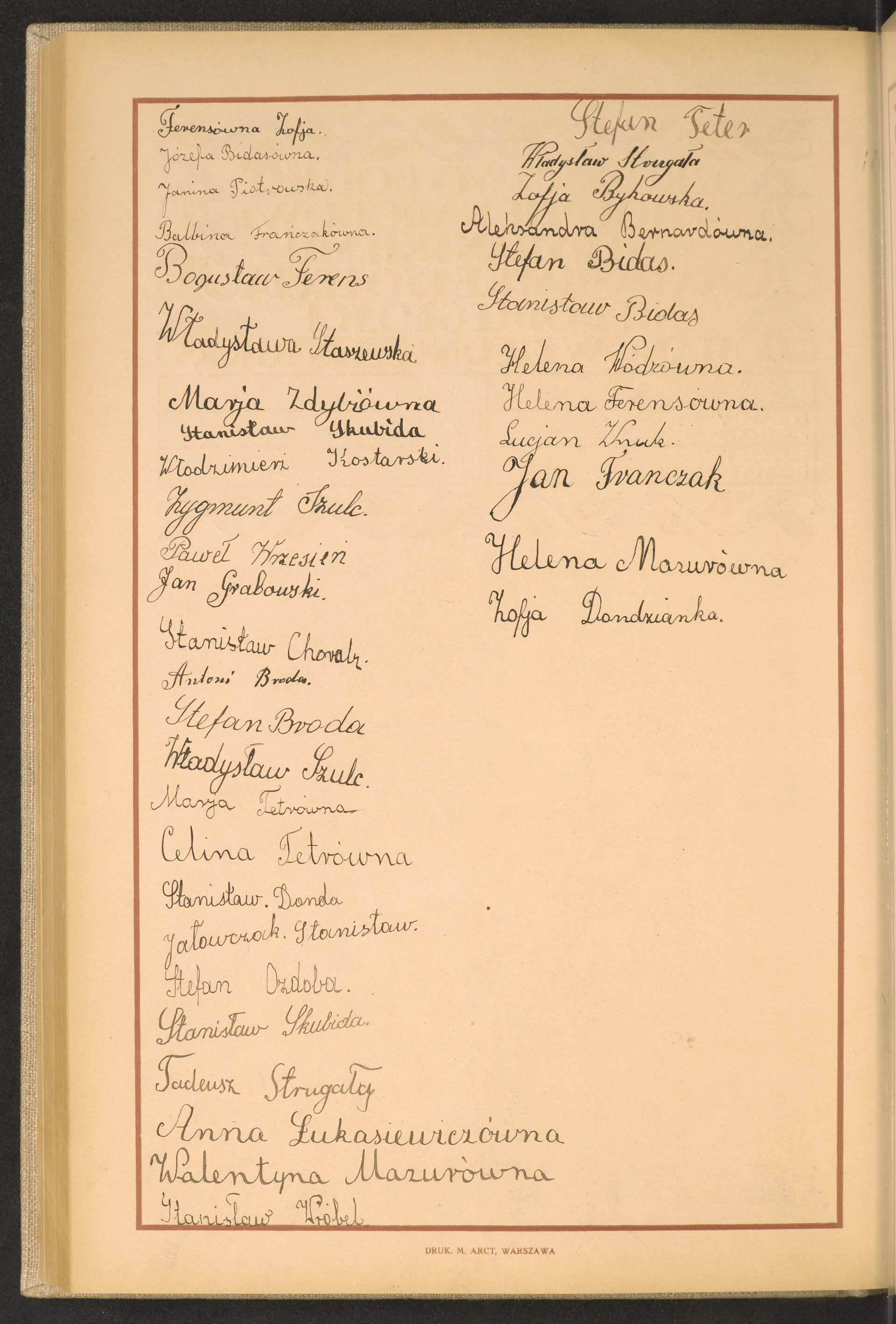 Podpis Zofia Donda na stronie nr 234 w tomie nr 72