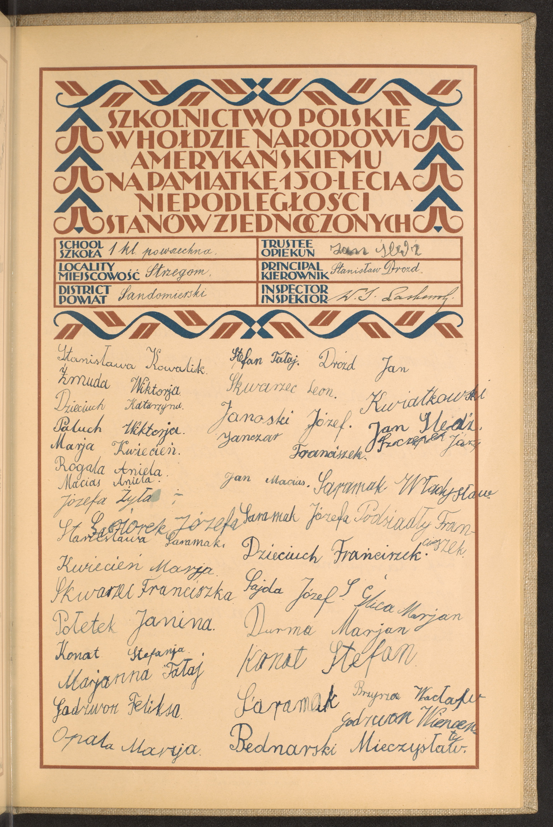 Podpis Mieczysław Bednarski na stronie nr 255 w tomie nr 72