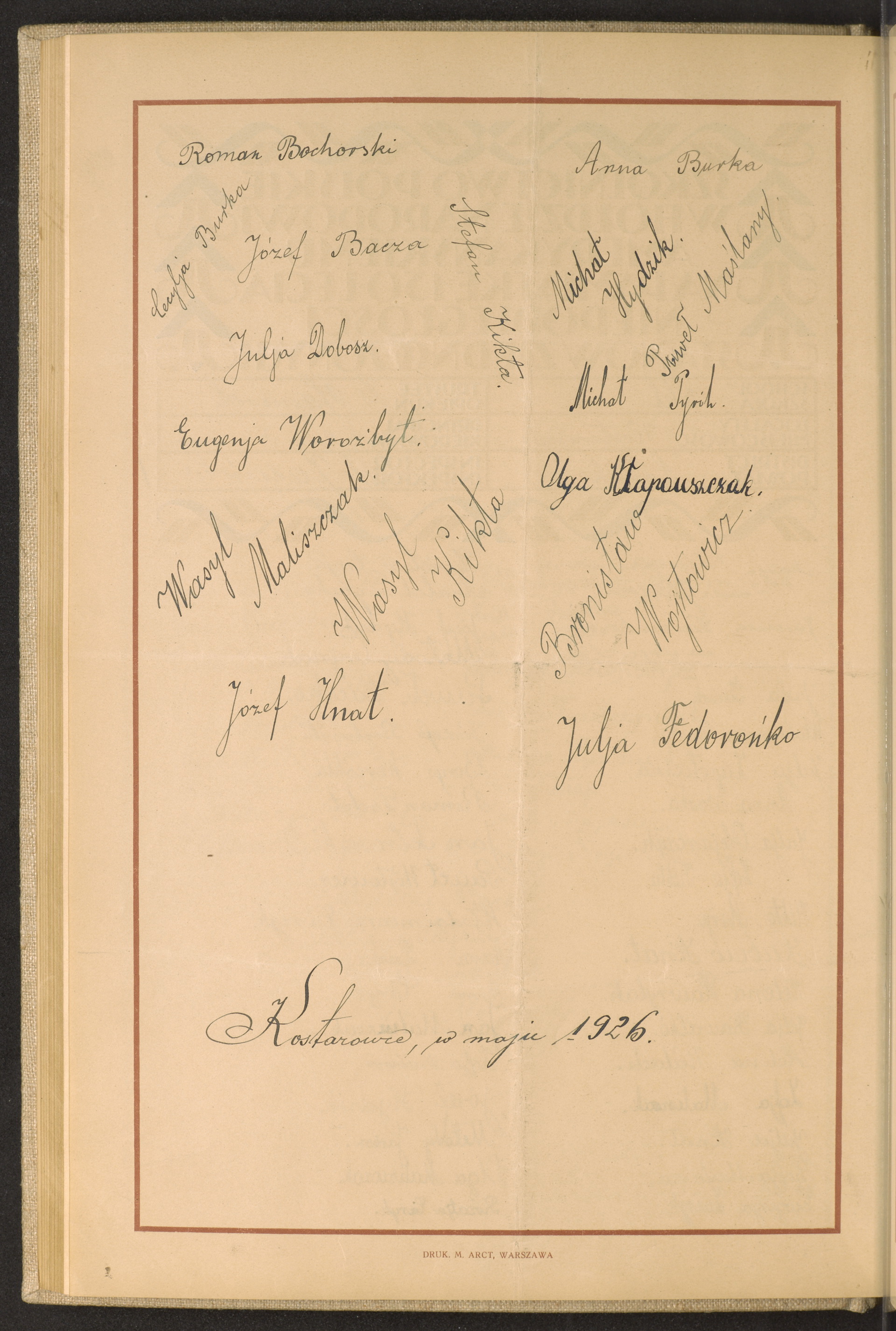 Podpis Wasyl Maliszczak na stronie nr 98 w tomie nr 73