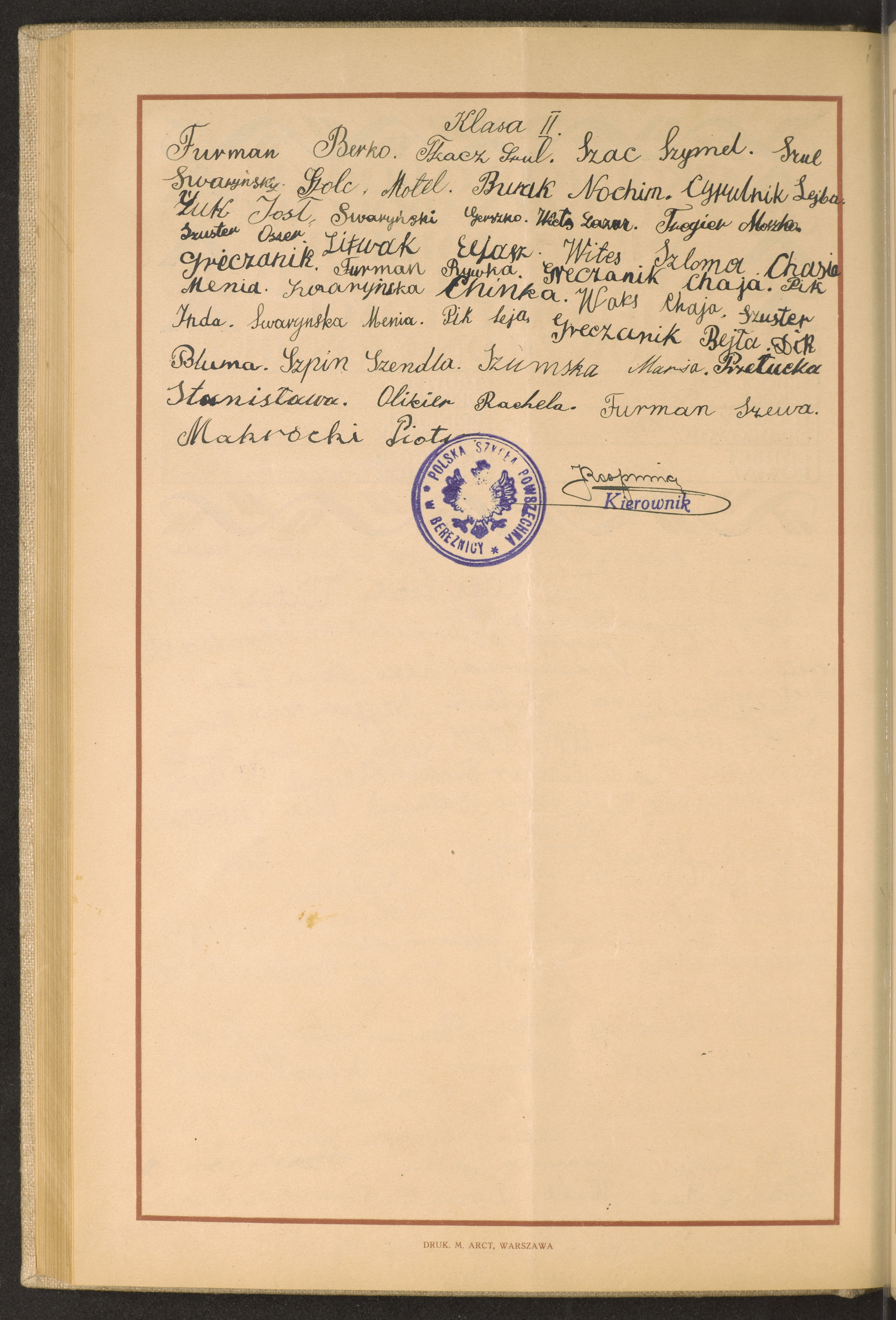 Podpis Maria Szumska na stronie nr 196 w tomie nr 73