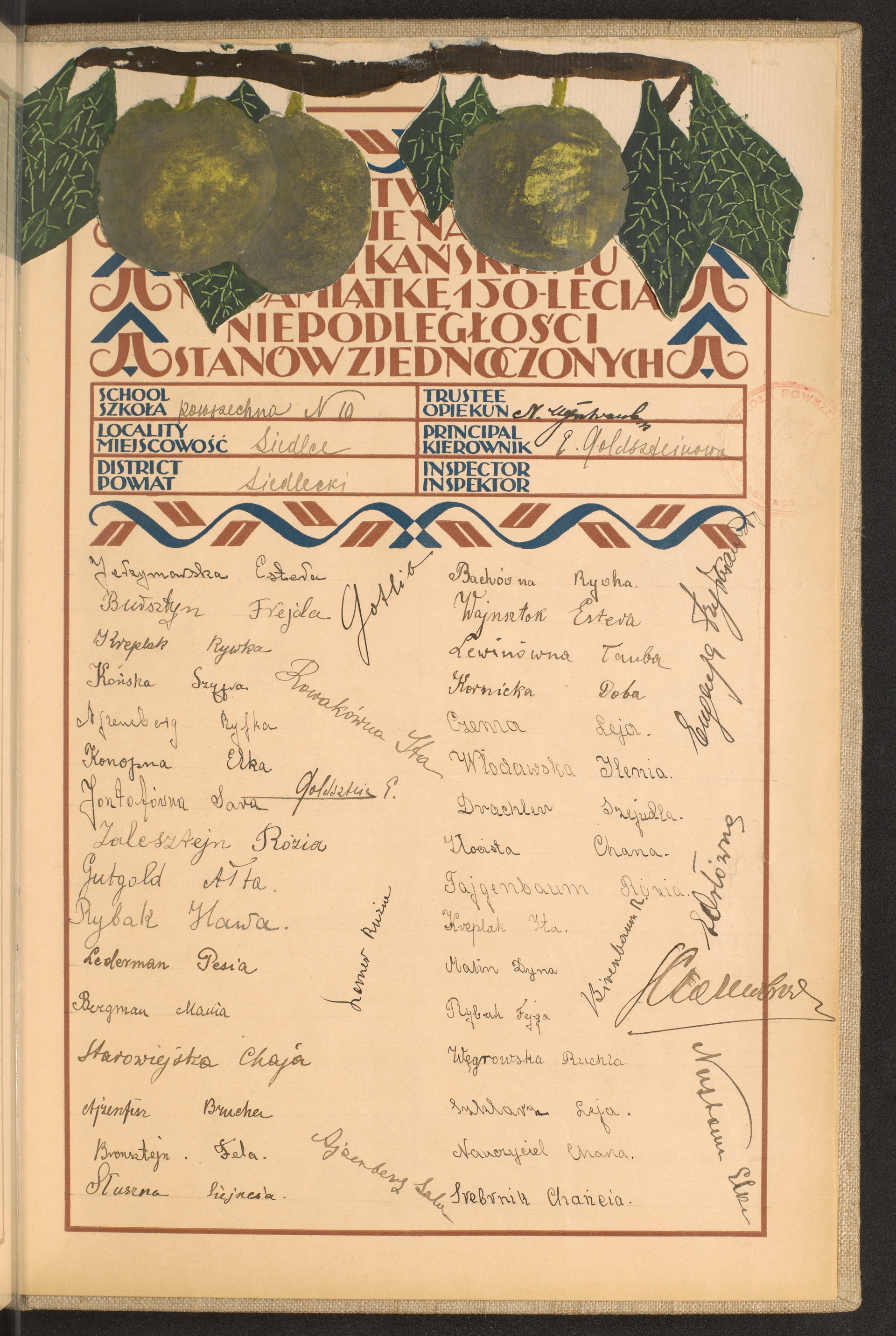 Podpis Elka Nusbaum na stronie nr 269 w tomie nr 73