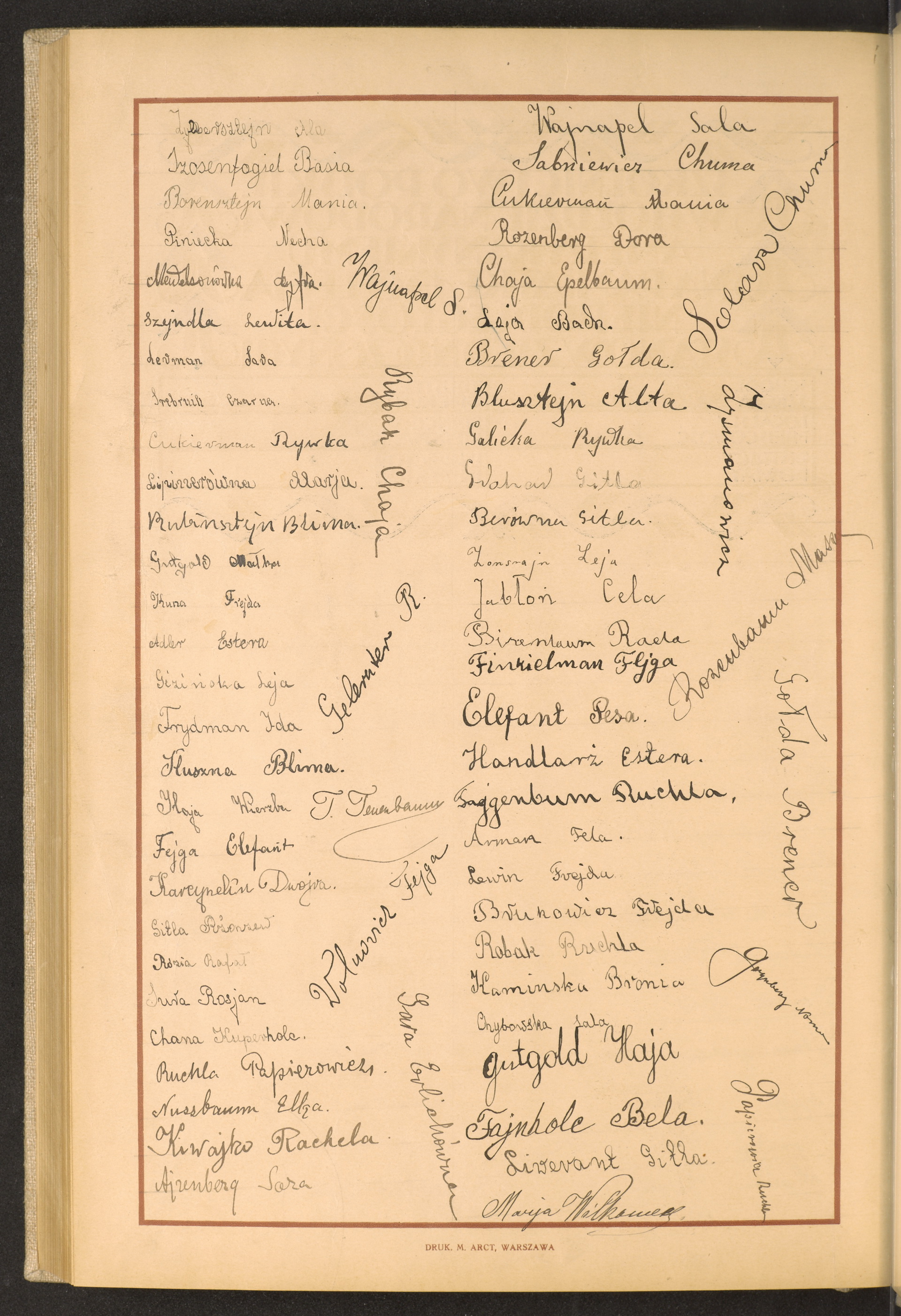 Podpis Ruchla Papierowicz na stronie nr 270 w tomie nr 73