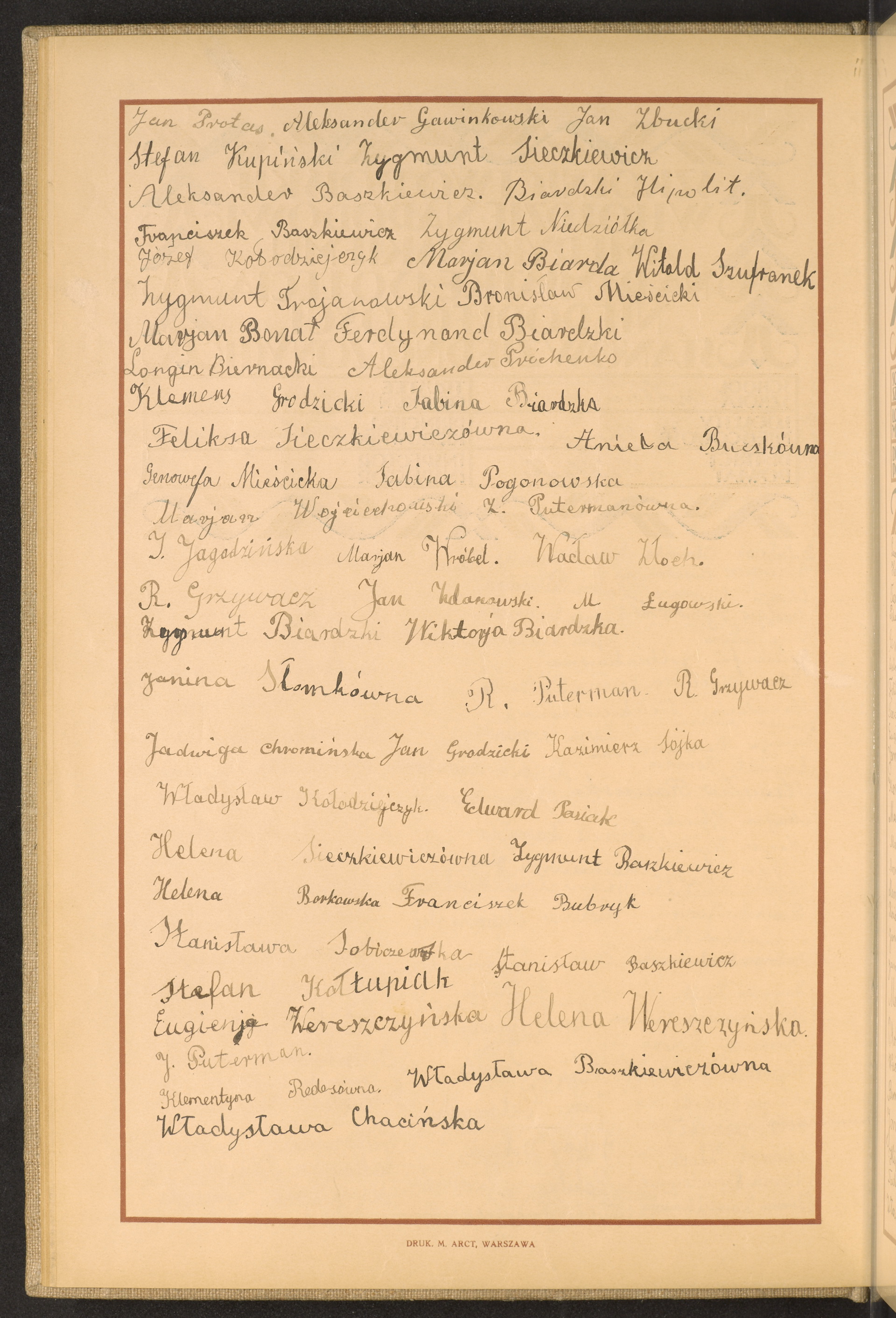 Podpis Władysława Chacińska na stronie nr 28 w tomie nr 74