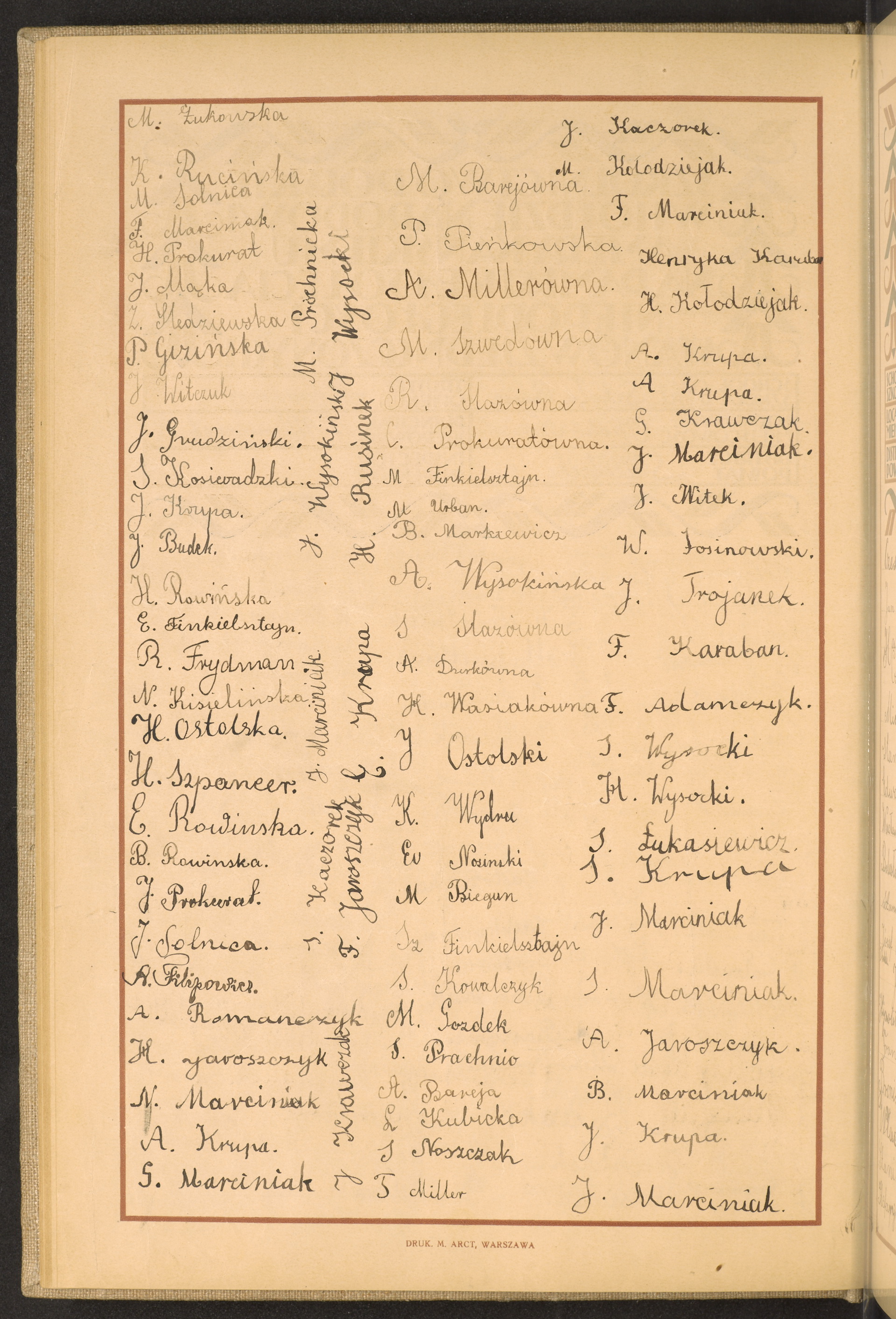 Podpis M. Żukowska na stronie nr 36 w tomie nr 74
