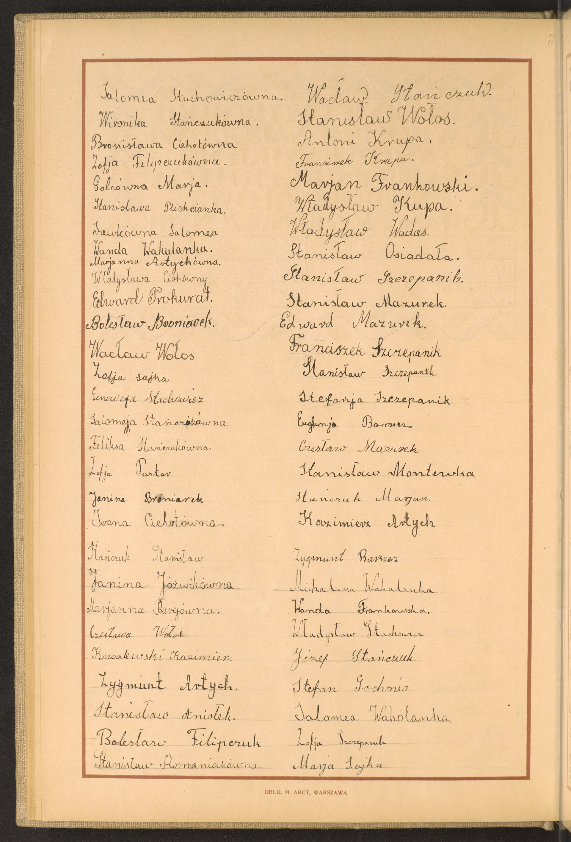 Podpis Maria Sajka na stronie nr 44 w tomie nr 74