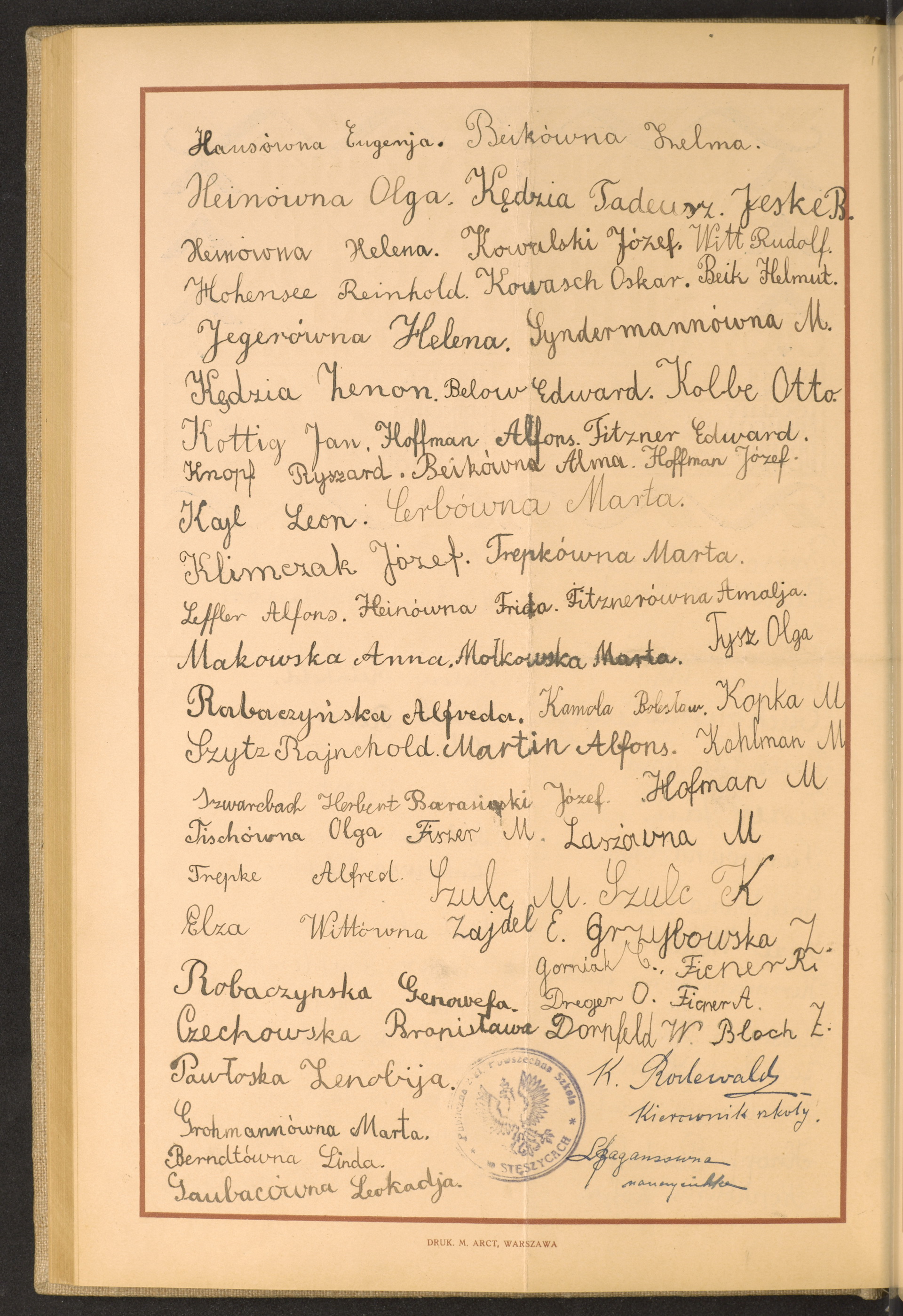 Podpis Eugenia Haus na stronie nr 126 w tomie nr 74